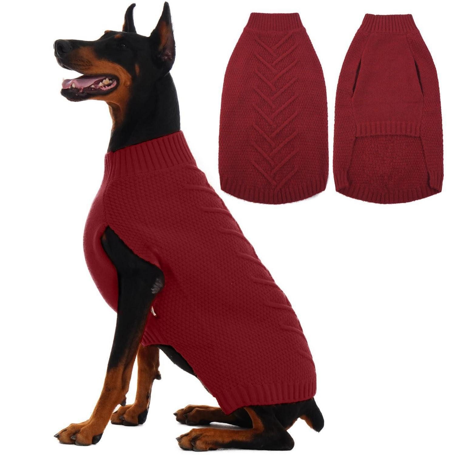LuxusKollektion Hundepullover Hundepullover Weinrot Gr. XX-Large