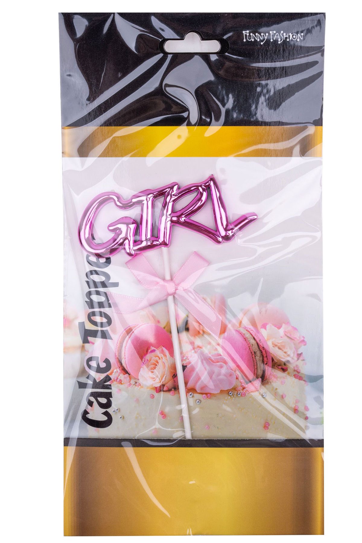 Funny Fashion Tortenstecker 'GIRL' Cake Topper Kuchendekoration, Rosa