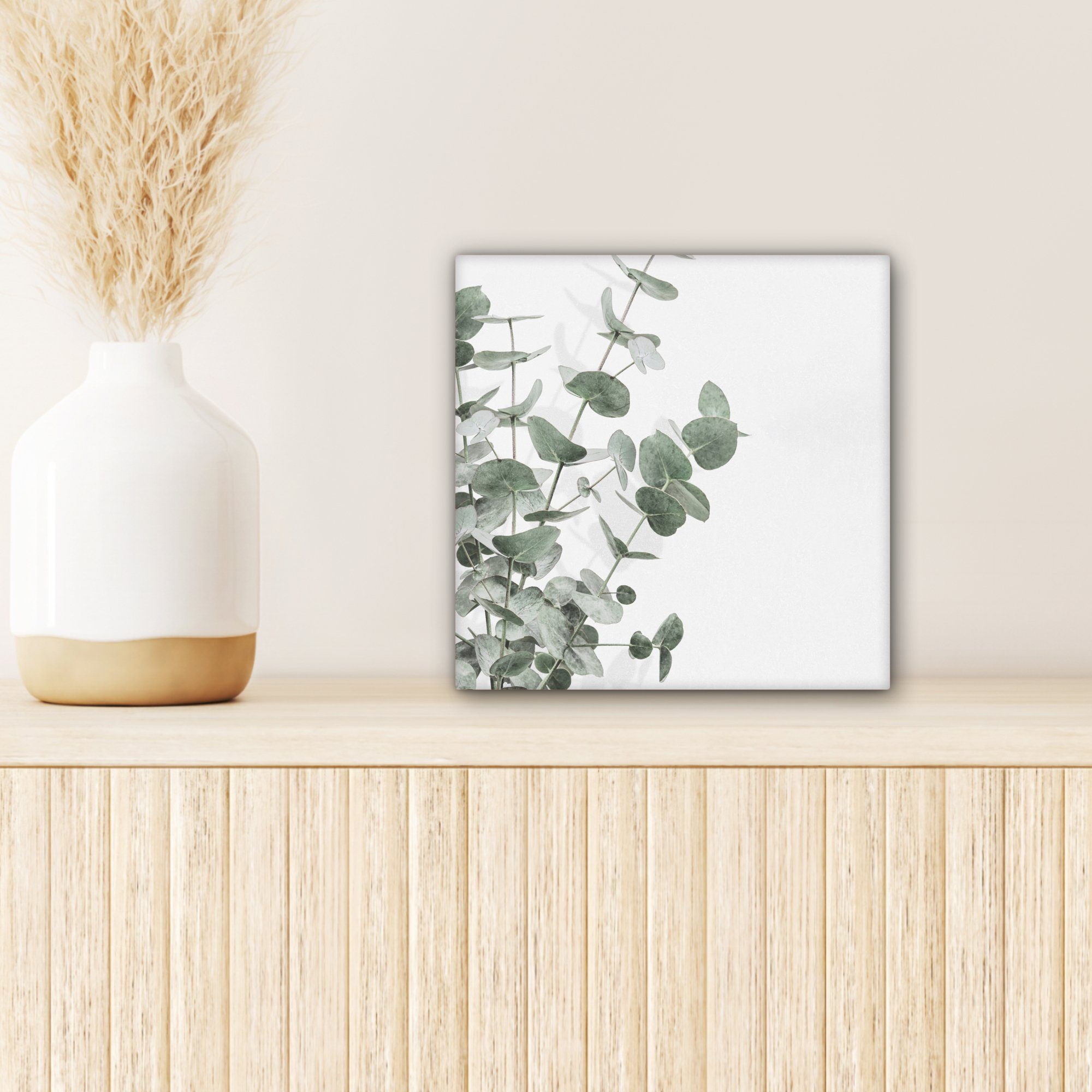Bilder - 20x20 Natur Wohnzimmer (1 Leinwand St), cm Grün, Blätter Schlafzimmer, OneMillionCanvasses® - - Leinwandbild für Eukalyptus
