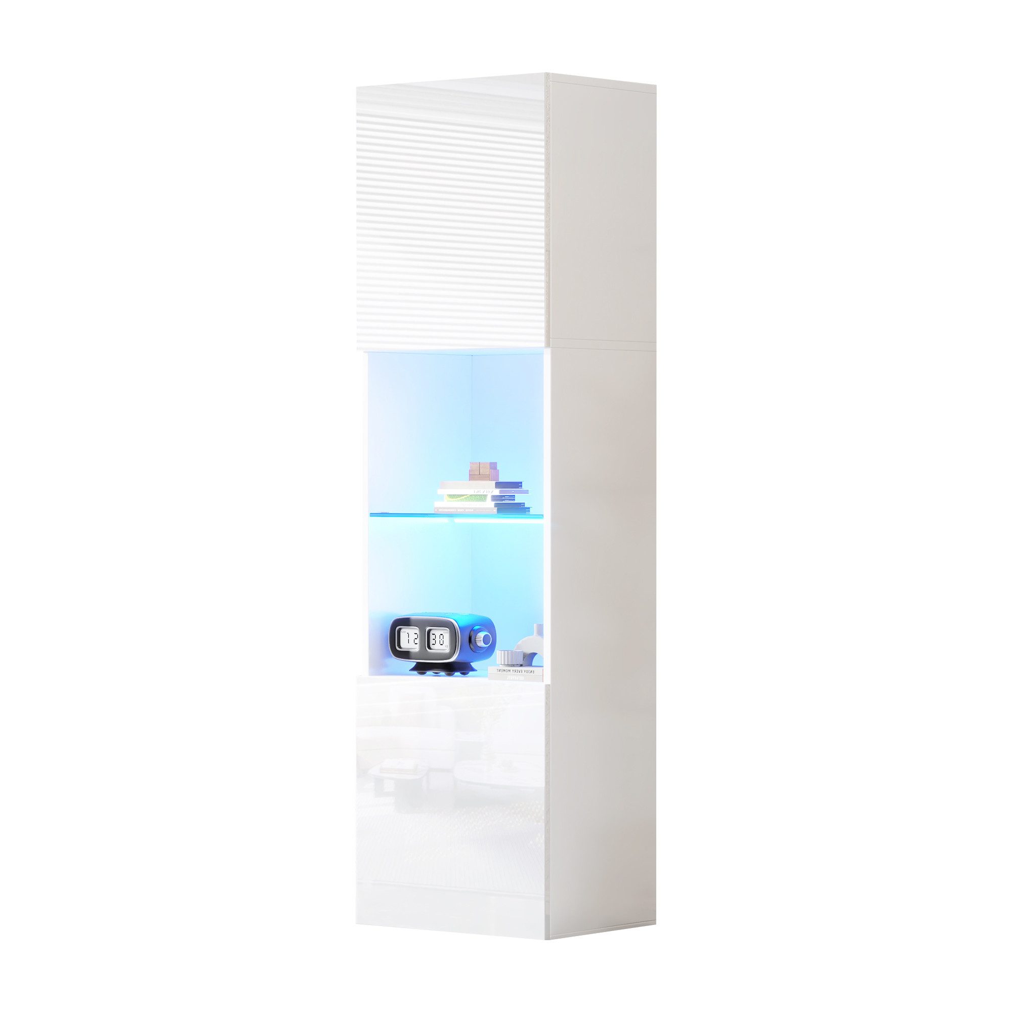 MODFU Vitrine freistehende Hochschrank, Hochglanzschränke (Highboard, günstig online kaufen