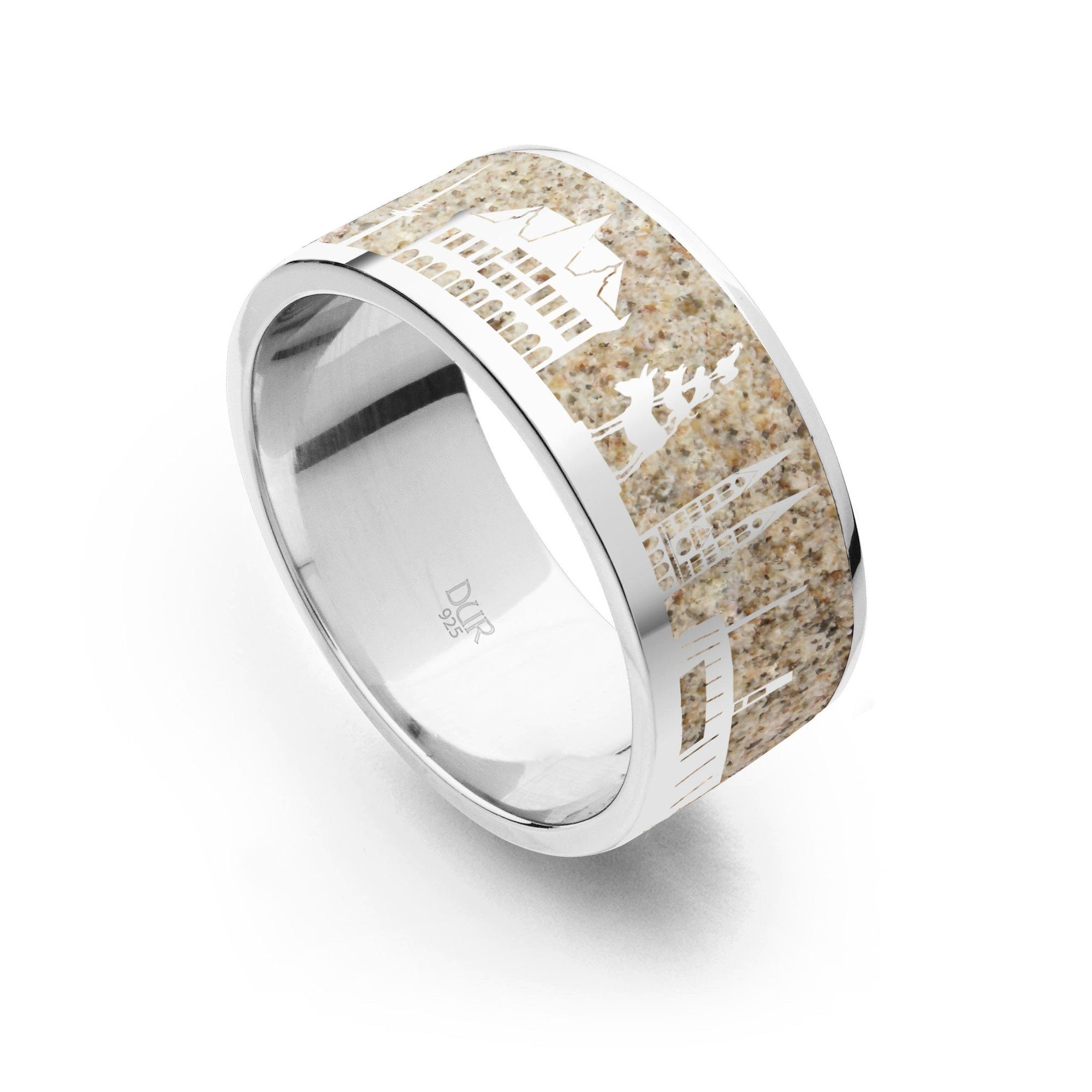 Fingerring DUR Schmuck: Strandring "Bremen II" mit Strandsand R5174