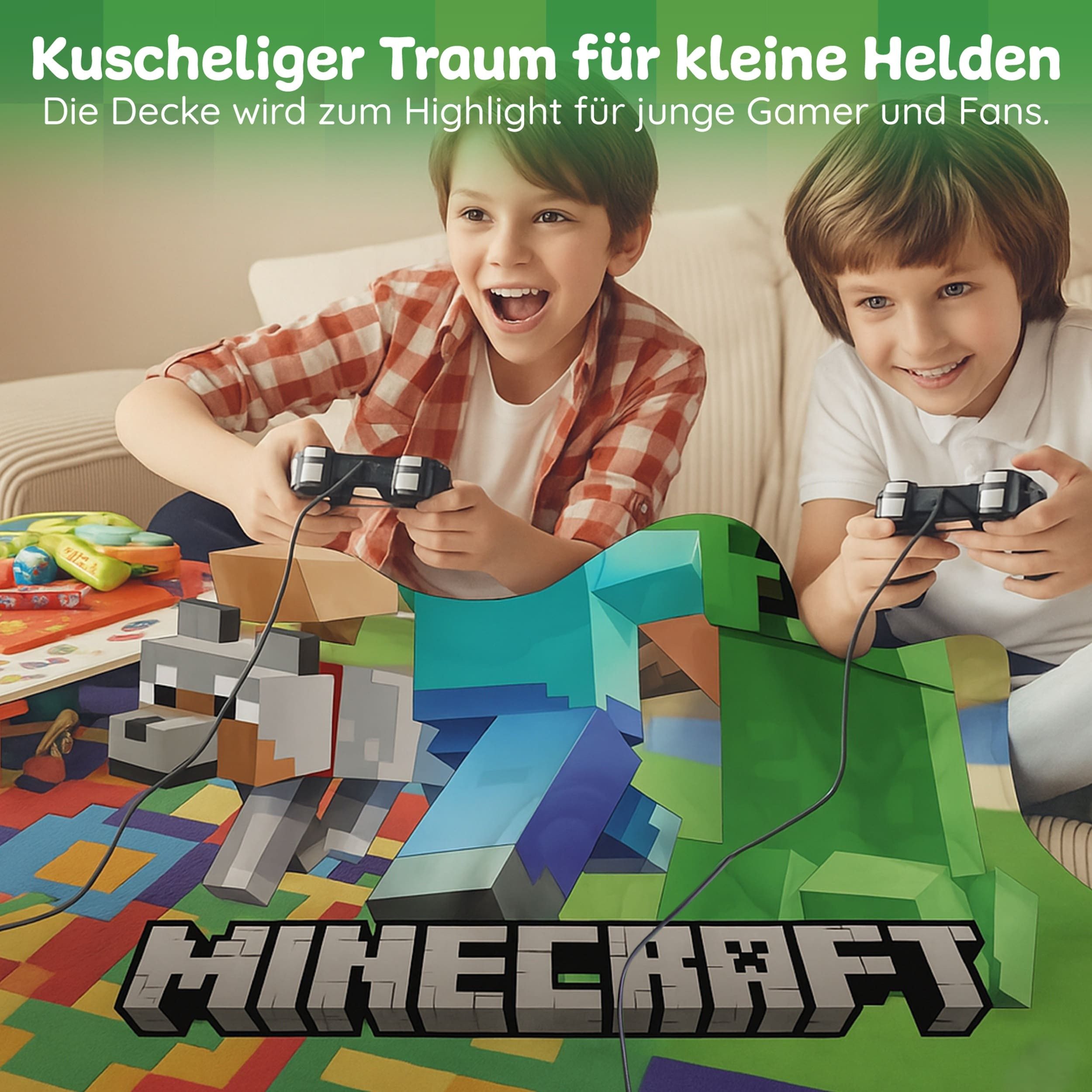 Kinderdecke Minecraft Decke XL für Gamer günstig online kaufen