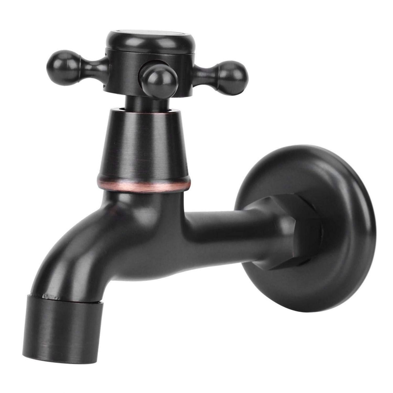 LuxusKollektion Waschtischarmatur Wandarmatur Retro Schwarz (1-St)