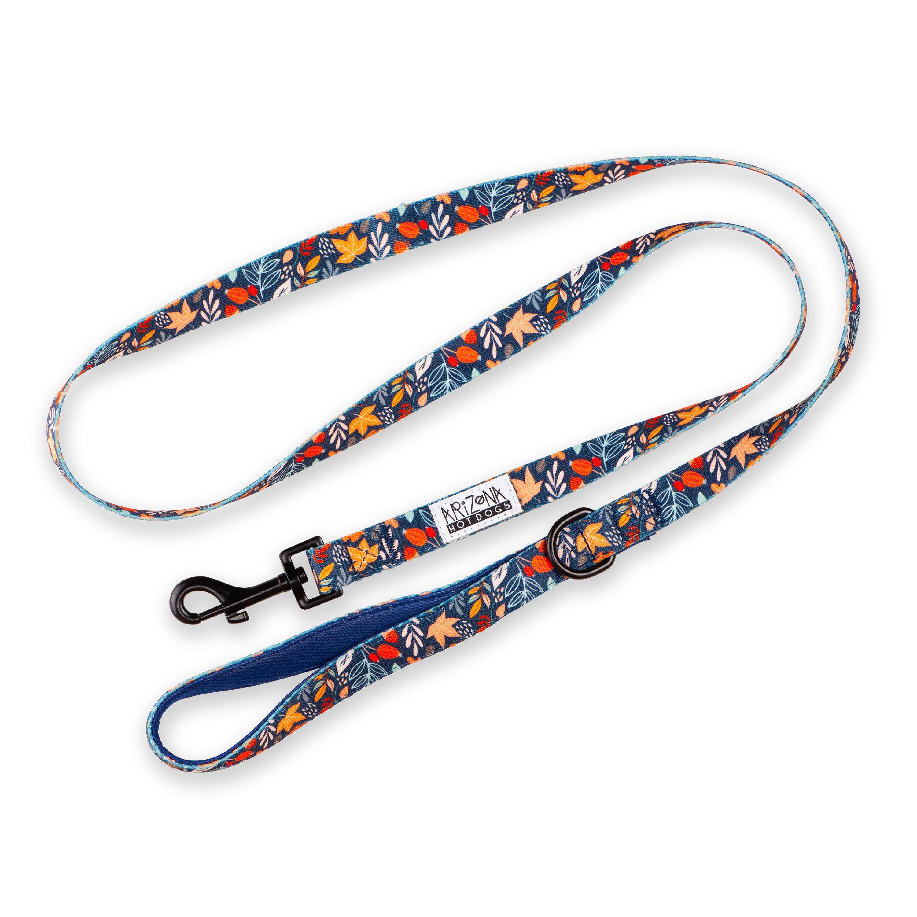 ARIZONA HOT DOGS Hundeleine 1,5m Schlaufe mit Neoprenpolster Fall in Love Blattmuster Bunt L