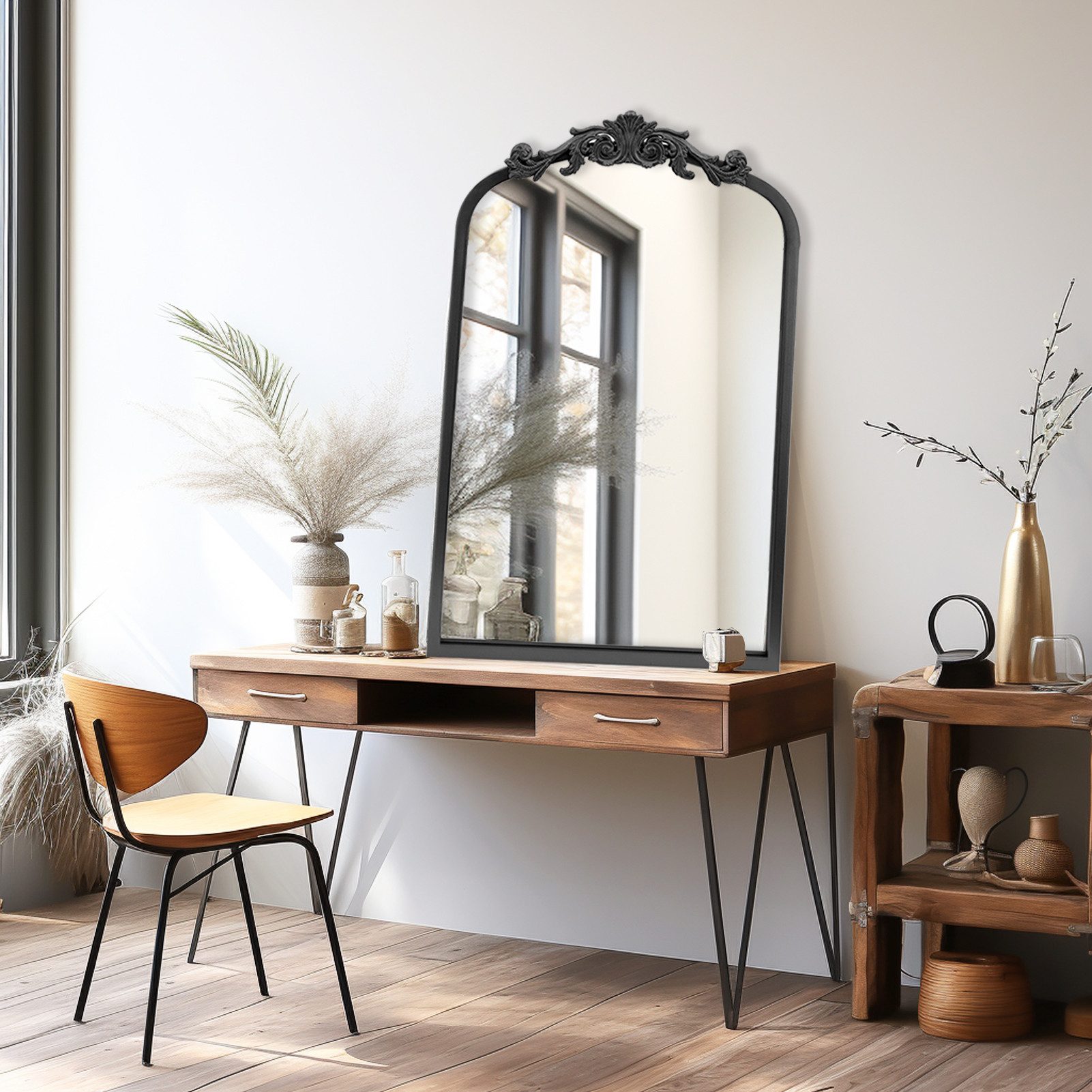 G-LEAF Spiegel Wandspiegel/Ganzkörperspiegel im Barockstil, mit Perlenverzi günstig online kaufen