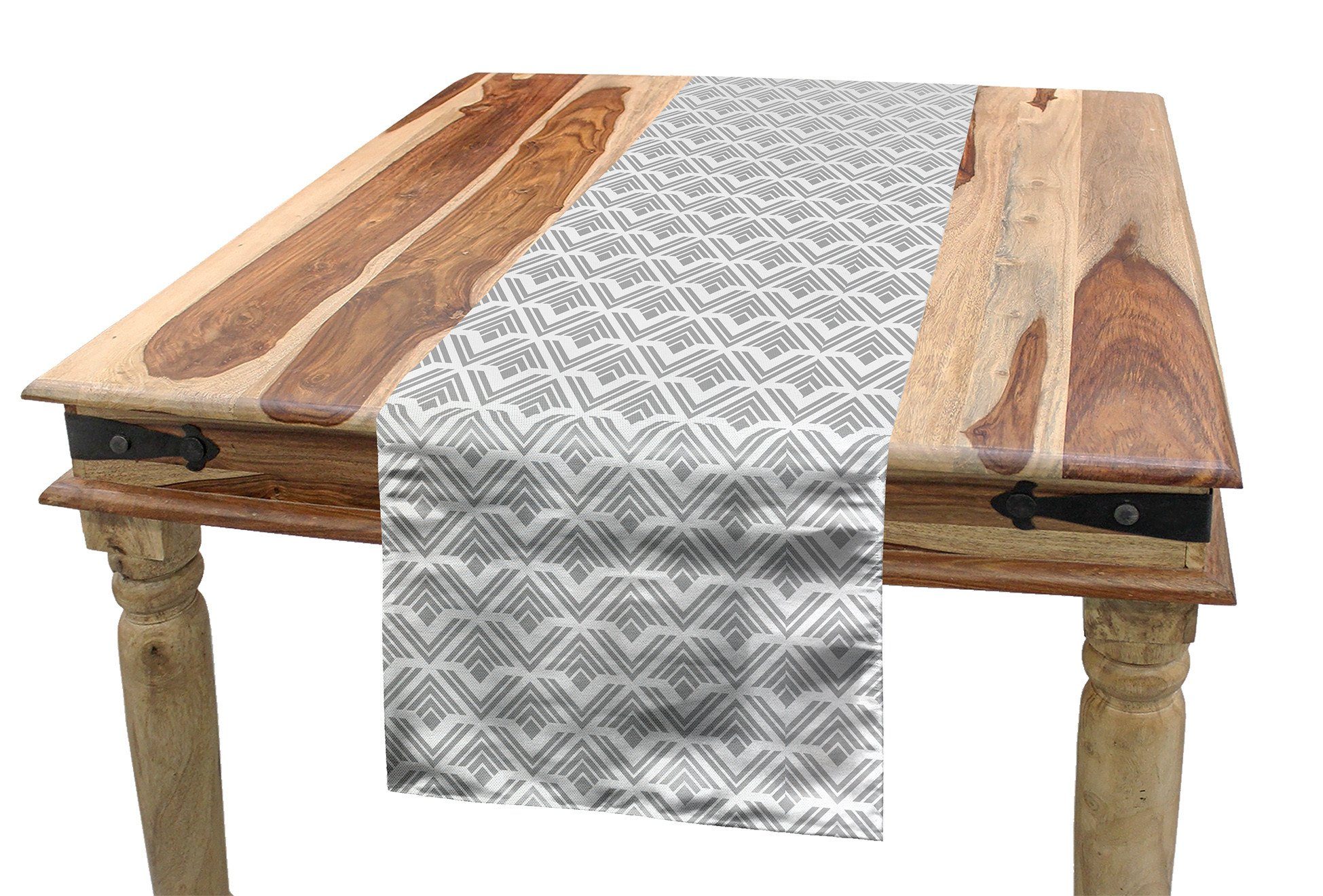 Abakuhaus Tischläufer Esszimmer Küche Rechteckiger Dekorativer Tischläufer, grau Geometric monochrome Chevron
