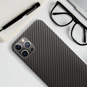 DeinDesign Handyhülle Metallic Look Muster Carbon Carbon, Apple iPhone 12 Pro Max Silikon Hülle Bumper Case Handy Schutzhülle
