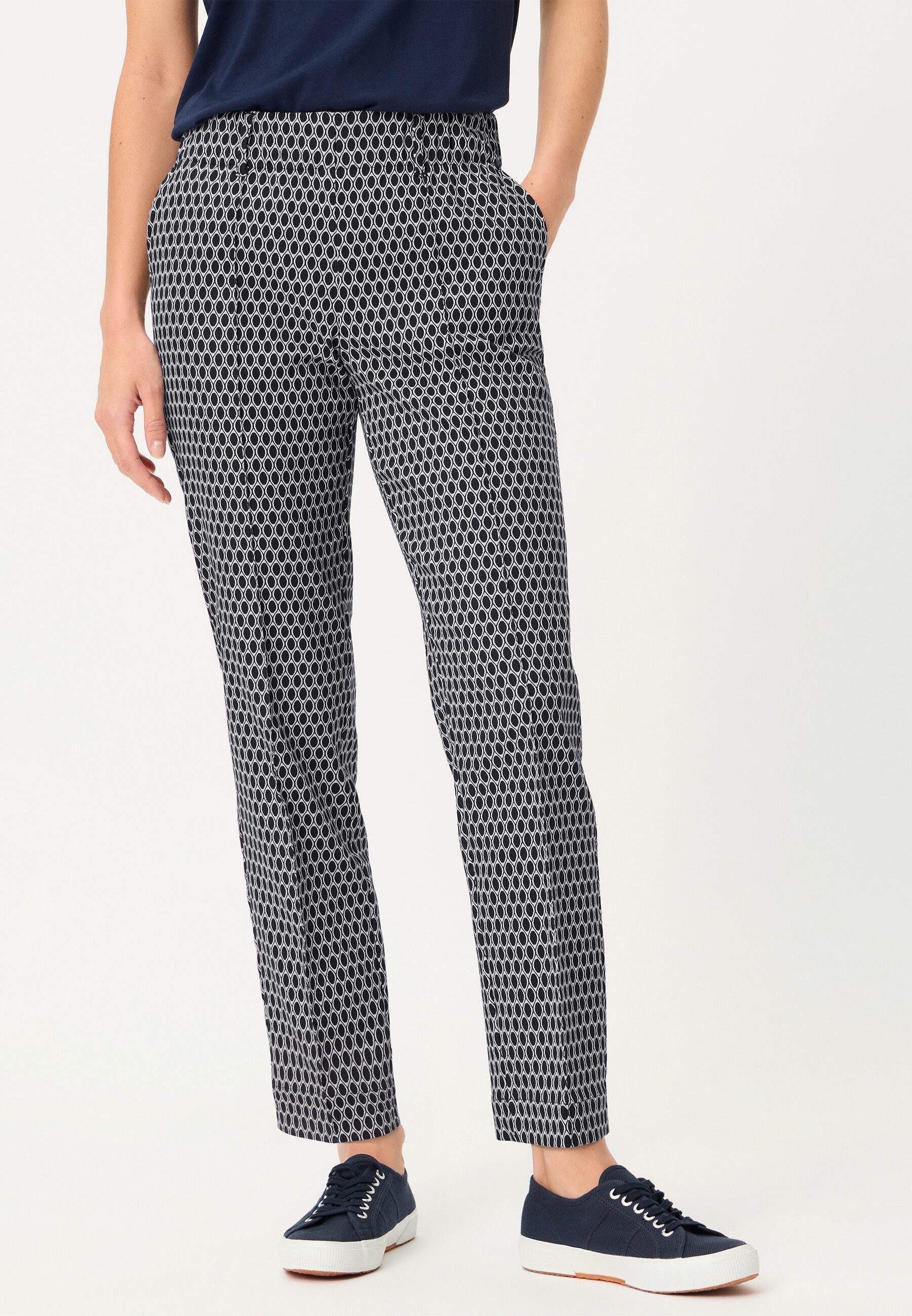Olsen Stoffhose Hose mit modernem Allover-Dessin