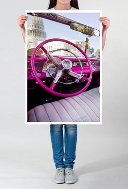 Sinus Art Poster Pinker Oldtimer in Kuba 60x90cm Poster