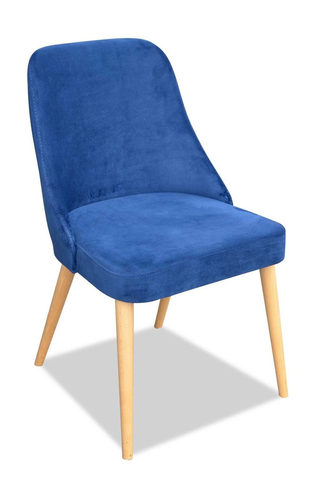 Grün Stuhl (1 Stühle Blau Polster Holzstuhl St) JVmoebel Stoff Modern Holz Esszimmer Stuhl Sitz