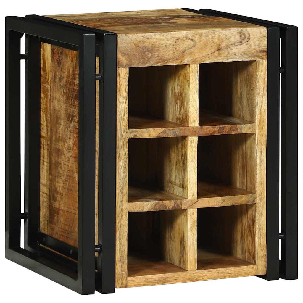 vidaXL Barschrank Weinregal Braun und Schwarz 35 x 35 x 39 cm Massivholz (1-St)
