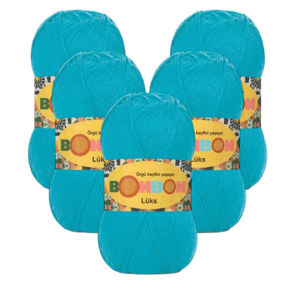 NAKO 5 x NAKO Bonbon Lüks Häkelwolle, 240 m, Strickgarn,Antipilling,Häkelgarn