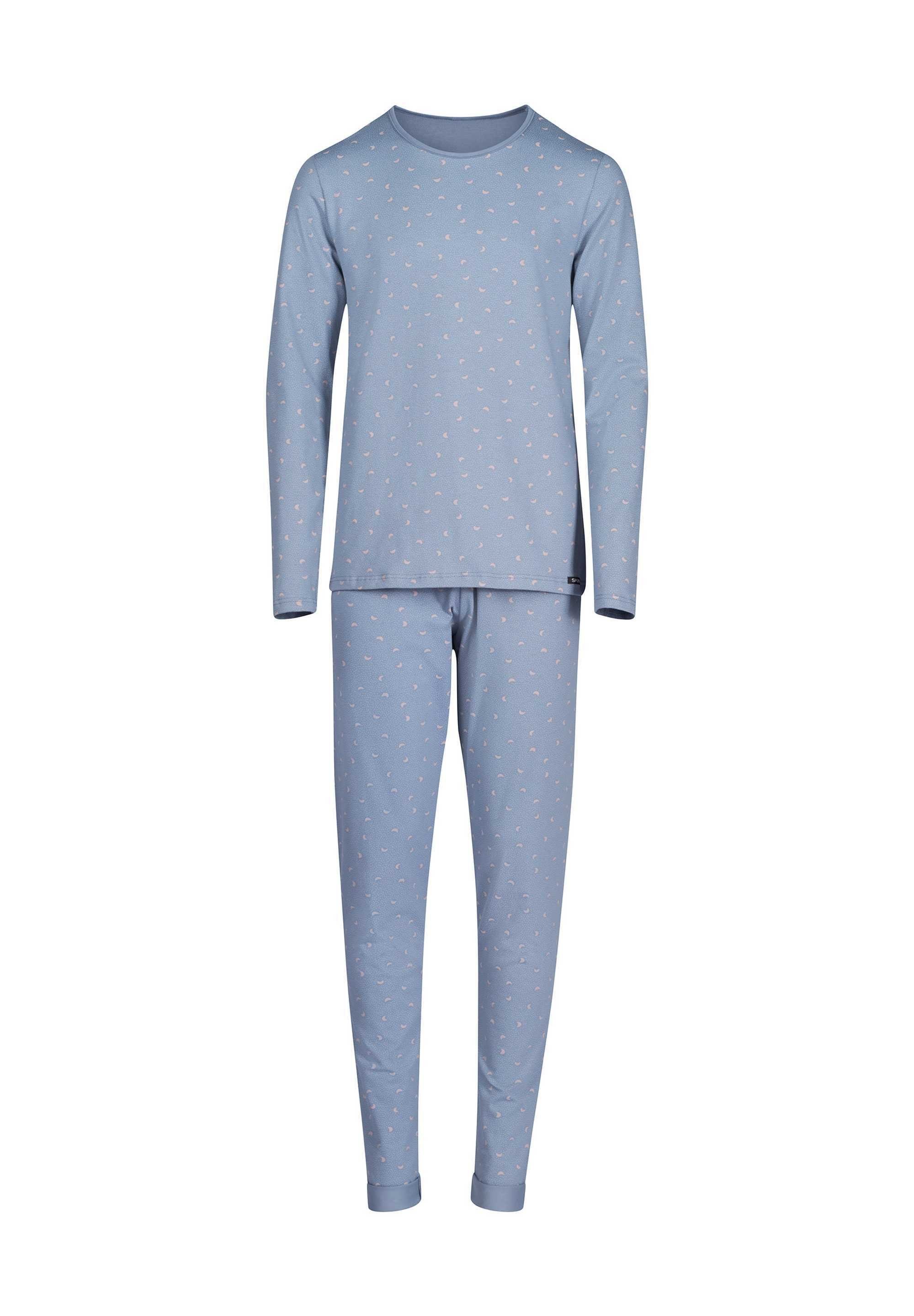 Skiny Pyjama Mädchen Schlafanzug Set - lang, Kinder, 2-tlg. Grau-Blau
