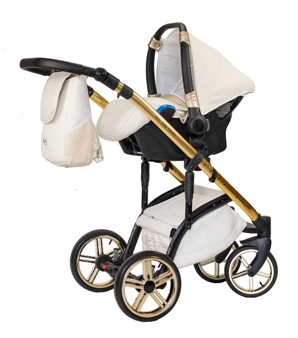 - Kinderwagen-Set 1 in babies-on-wheels 3 12 Farben 16 in Kombi-Kinderwagen - Lux Creme-Kupfer-Dekor Vip Teile
