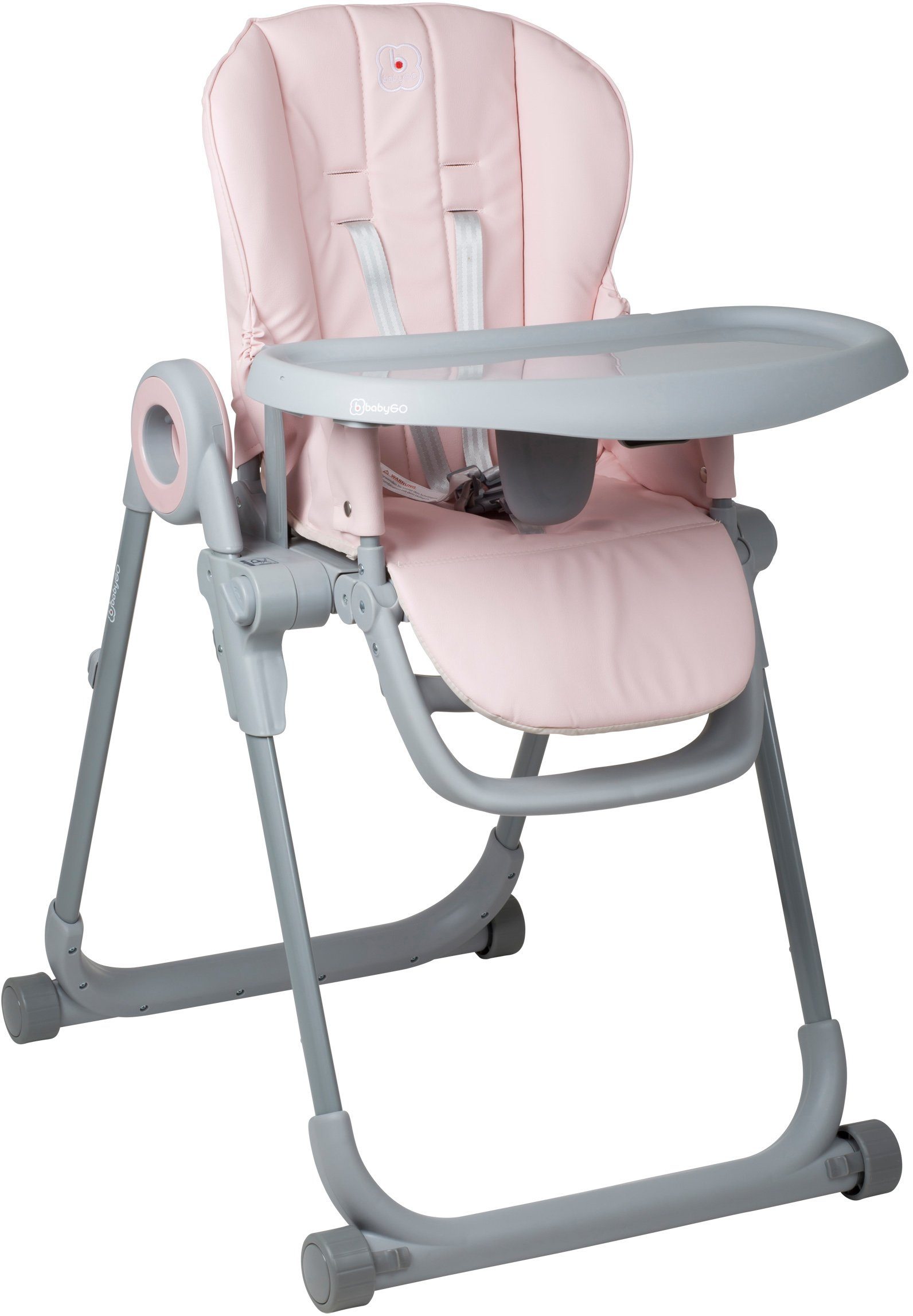 pink, zusammenklappbar platzsparend Divan, BabyGo Hochstuhl