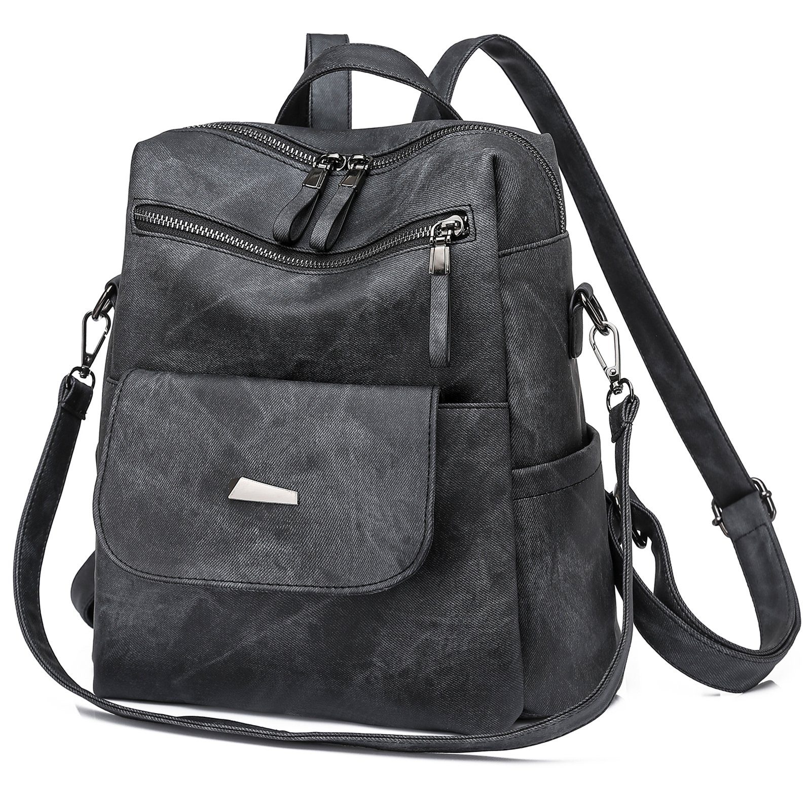 REDOM Rucksack Laptoprucksack Schulrucksack Lederrucksack Reiserucksack Kunstleder (30x28x15 CM, Vintage, Schultertasche, Notebook Laptop Tasche, Schule Rucksack), für Herren Damen Jungen Teenager Freizeit Arbeit Business Reisen