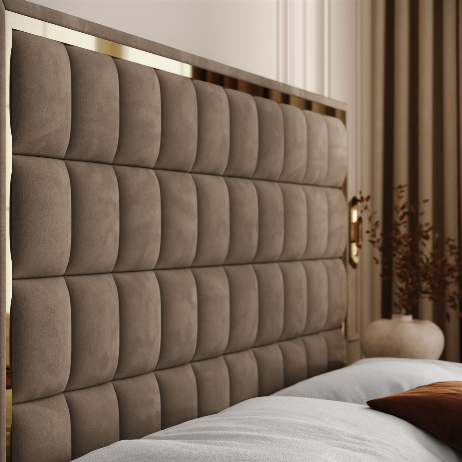 Lookway Boxspringbett ISADORA II GOLD mit zwei Bettkästen für Bettwäsche (Boxspringbett mit Topper), Breite: 140/160/180x200