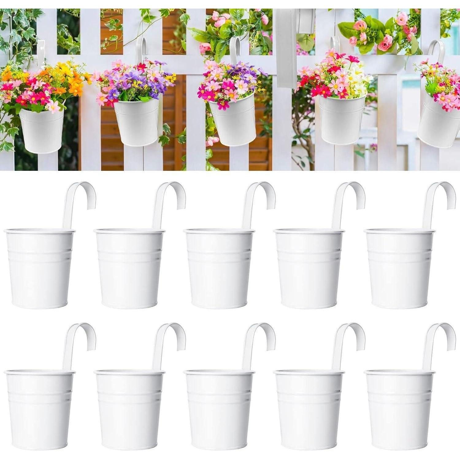 LuxusKollektion Blumentopf Hängende Blumentöpfe Metall Haken Balkon Garten 10Pcs — Empfehlung für DIY Pflanzenkübel