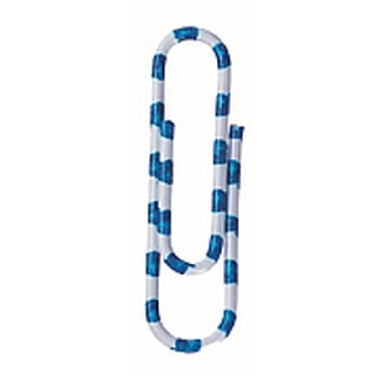 ALCO Büroklammer Briefklammern Zebra 28mm kunststoffüberzogen weiß/blau gestreift VE=10
