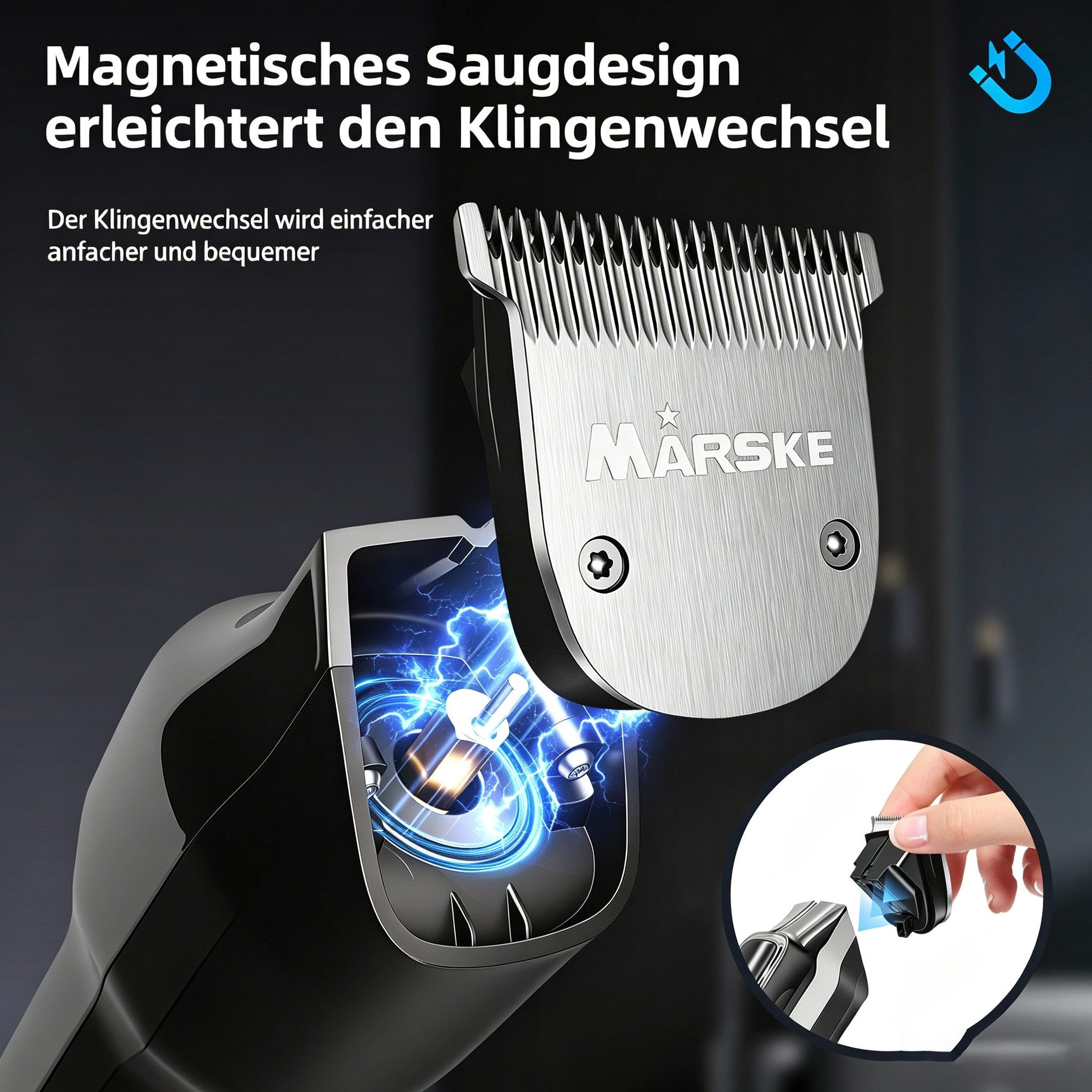 ibettertec Haarschneider Profi Haarschneider 5 in 1 Haarschneidemaschine Set Herren Haartrimmer, Wird mit einer Basis und 4 Begrenzungskämmen geliefert, 5-in-1 Haarschneidemaschine für Herren,Haar und Bartschneider