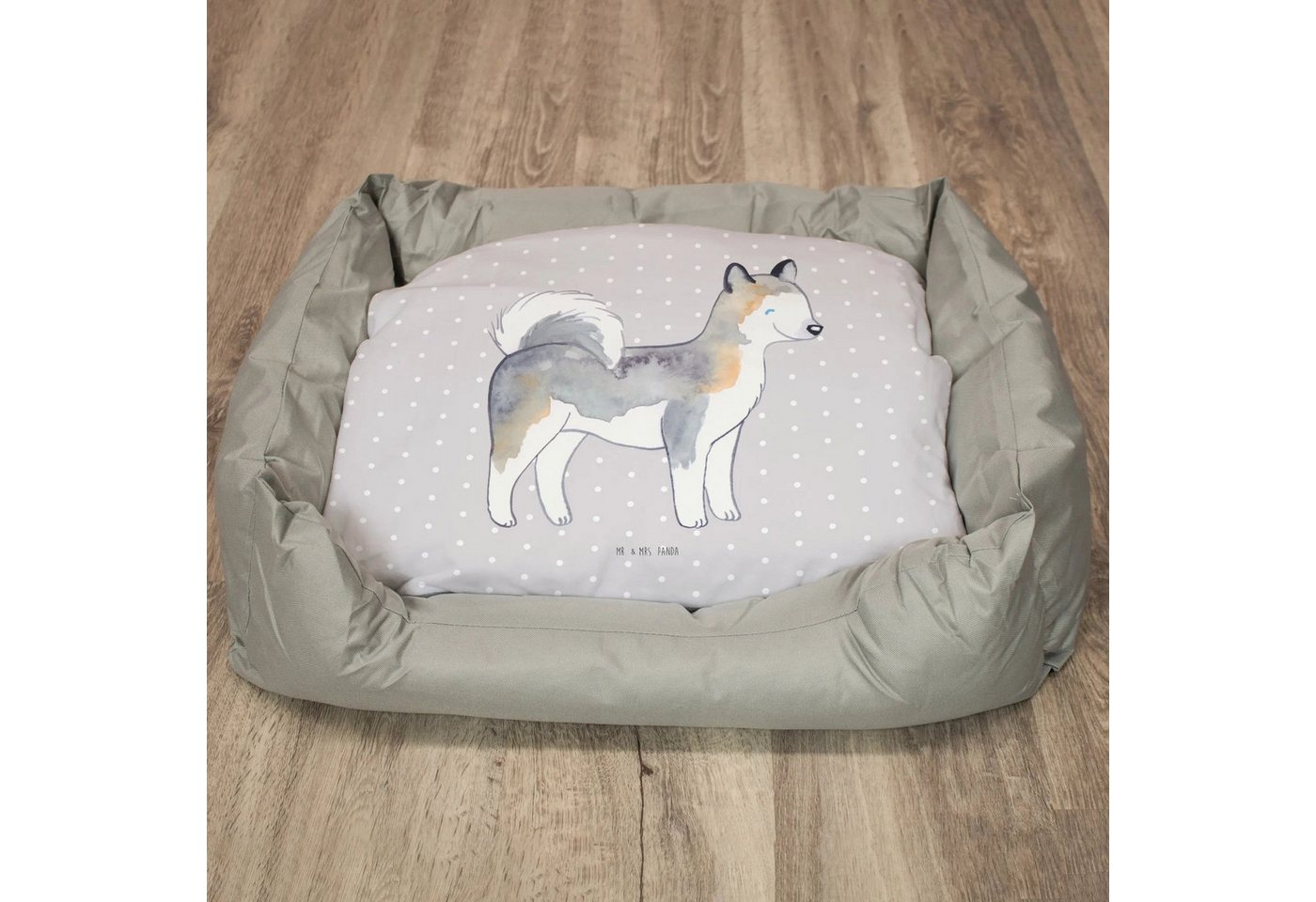 Thumbnail - Mr. & Mrs. Panda Tierbett Siberian Husky Lebensretter - Grau Pastell - Geschenk, Hundesofa, Hun, Kuschelig warm