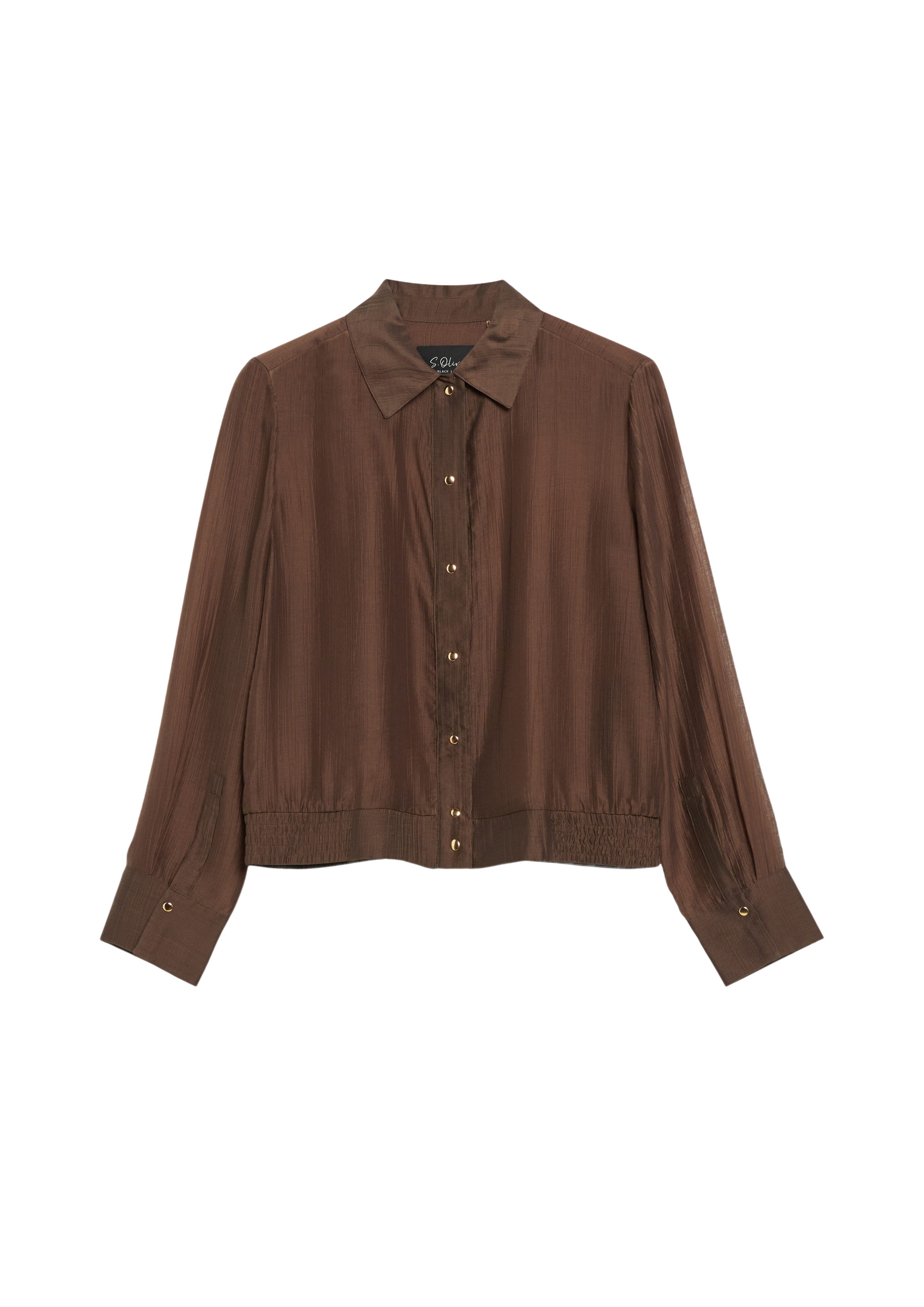 s.Oliver BLACK LABEL Jackenblazer braun,Casual,Lyocell,Unifarben,Hemdblusenkragen,Lang,Relaxed Fit