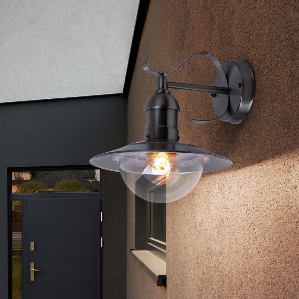 etc-shop Außen-Wandleuchte, Außen Wandleuchte Aussen inklusive, Wandlampe nicht Leuchtmittel Fassadenleuchte Edelstahl Hoflampe