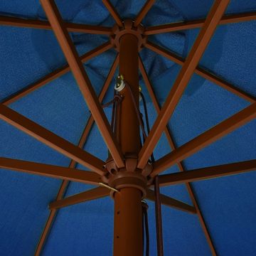 furnicato Sonnenschirm mit Holzmast 330 cm Azurblau