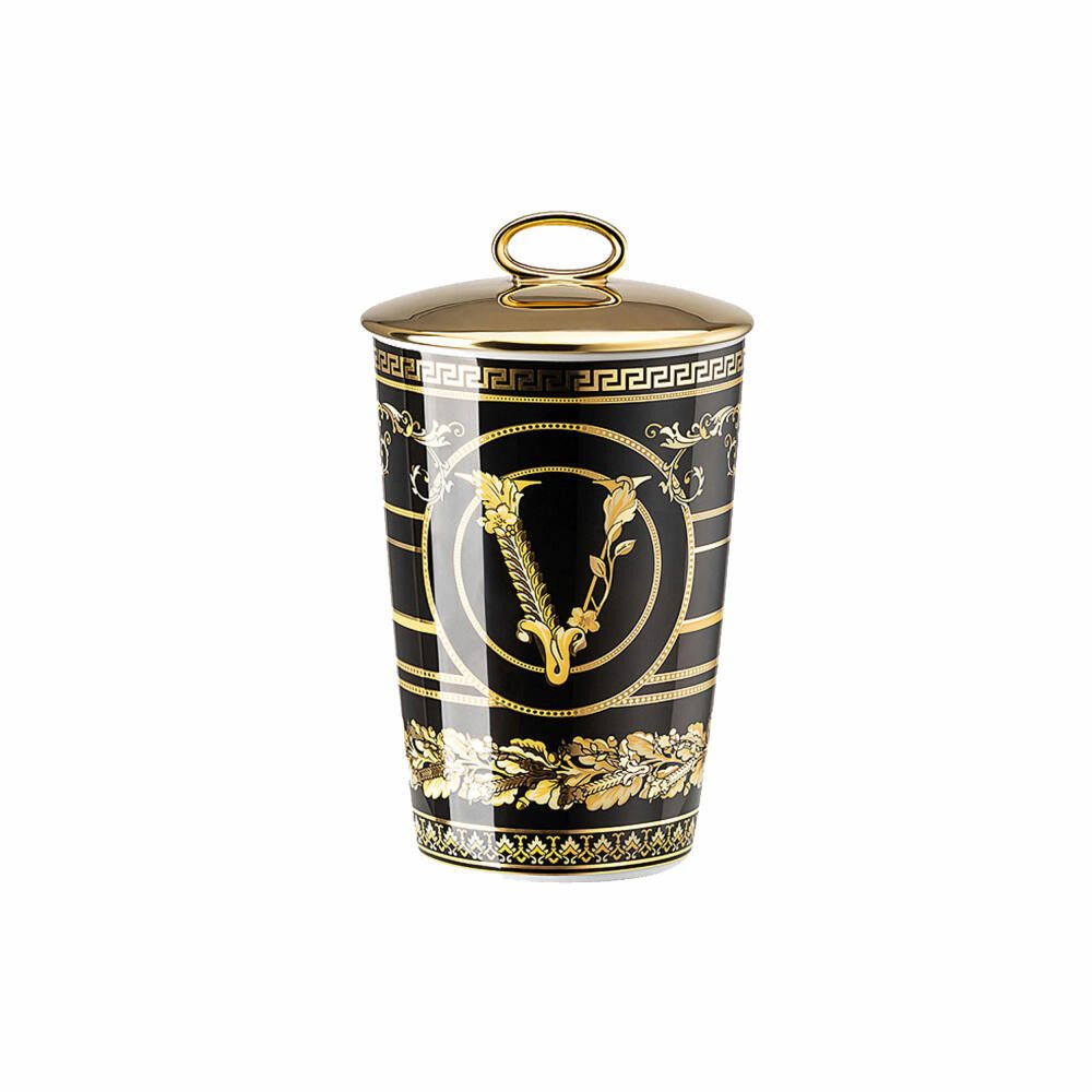 Rosenthal meets Versace Teelichthalter Tischlicht mit Duftwachs Virtus Gala Black