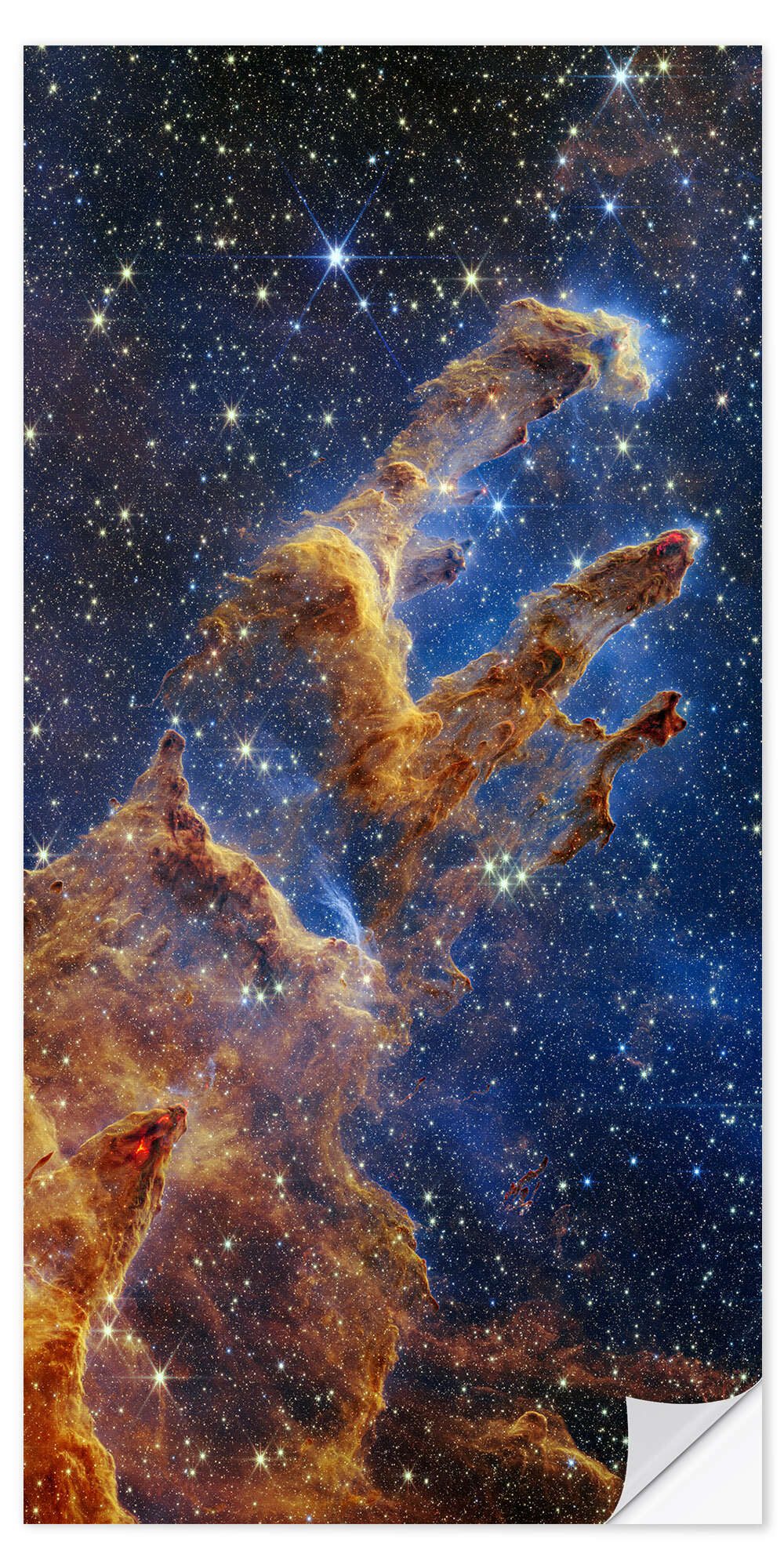 Posterlounge Wandbild James Webb Space Telescope - Säulen der Schöpfung, NASA, erhältlich als Poster, Leinwandbild, Wandsticker oder Acrylglasbild
