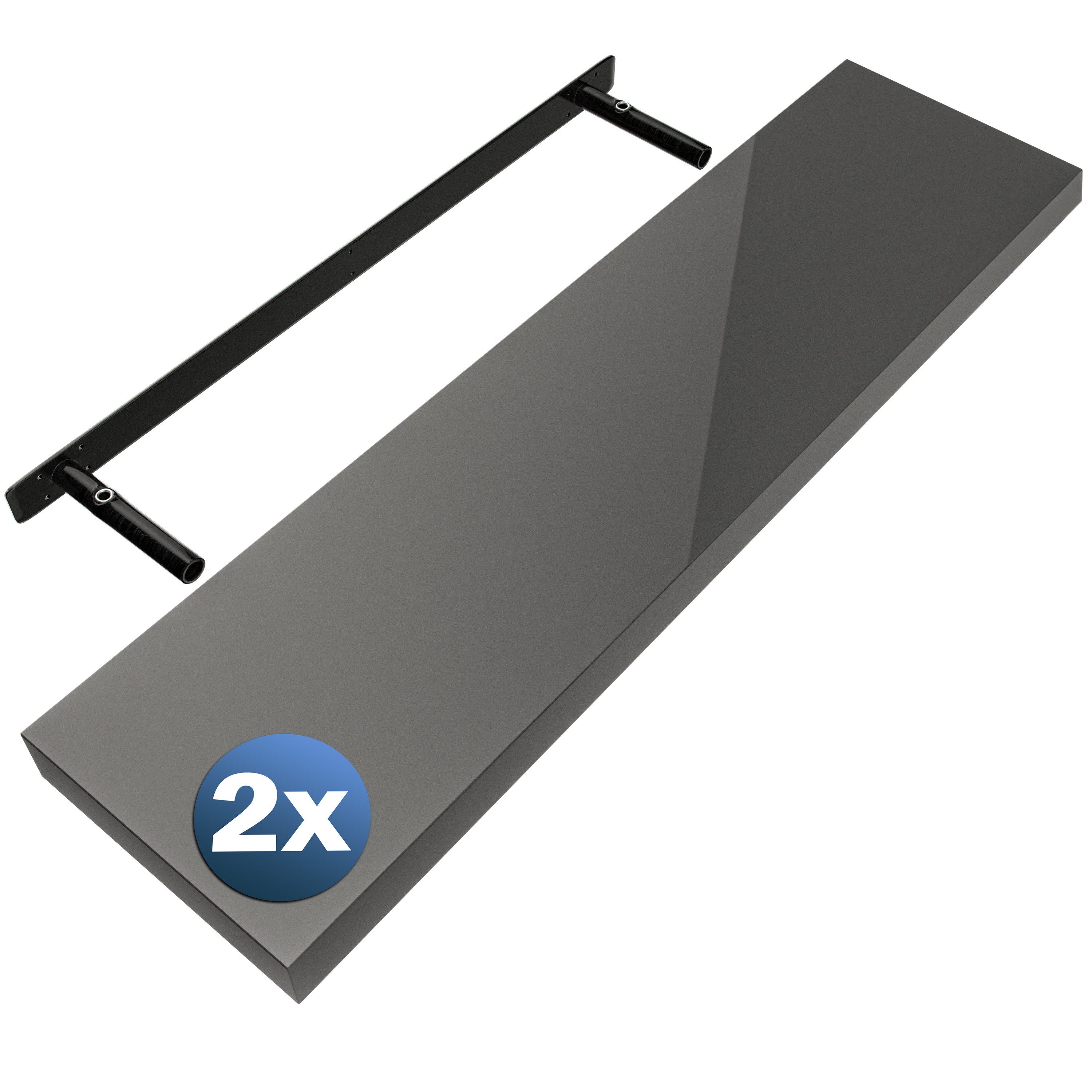 Casaria Wandregal, Grau Hängeregal mit Halterung 15kg Tragkraft Küche Hochg günstig online kaufen