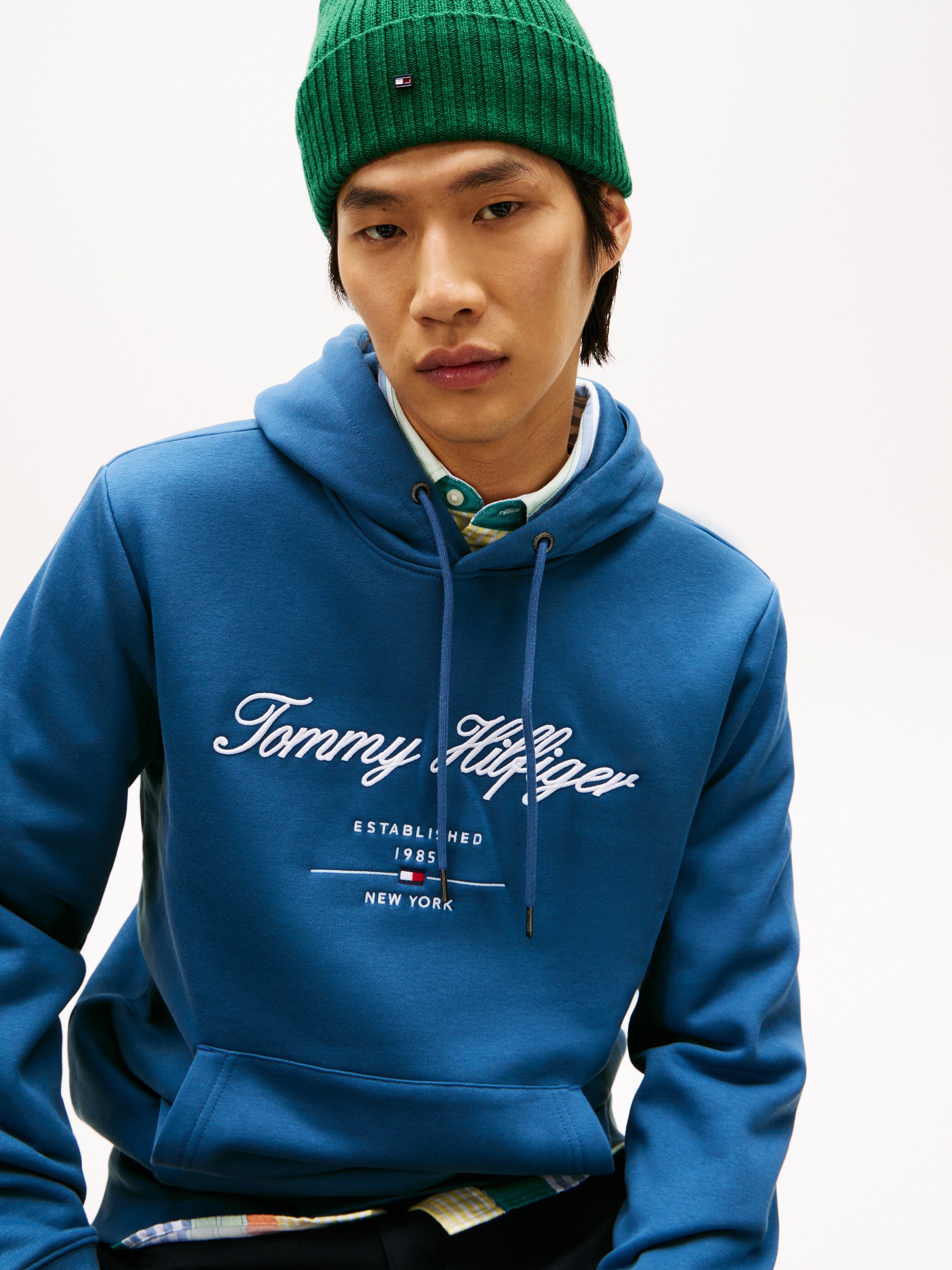Tommy Hilfiger Hoodie SCRIPT LOGO HOODY mit aufgesticktem Logo