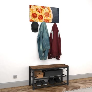 Primedeco Garderobenpaneel Magnetwand und Memoboard aus Glas Frische Pizza