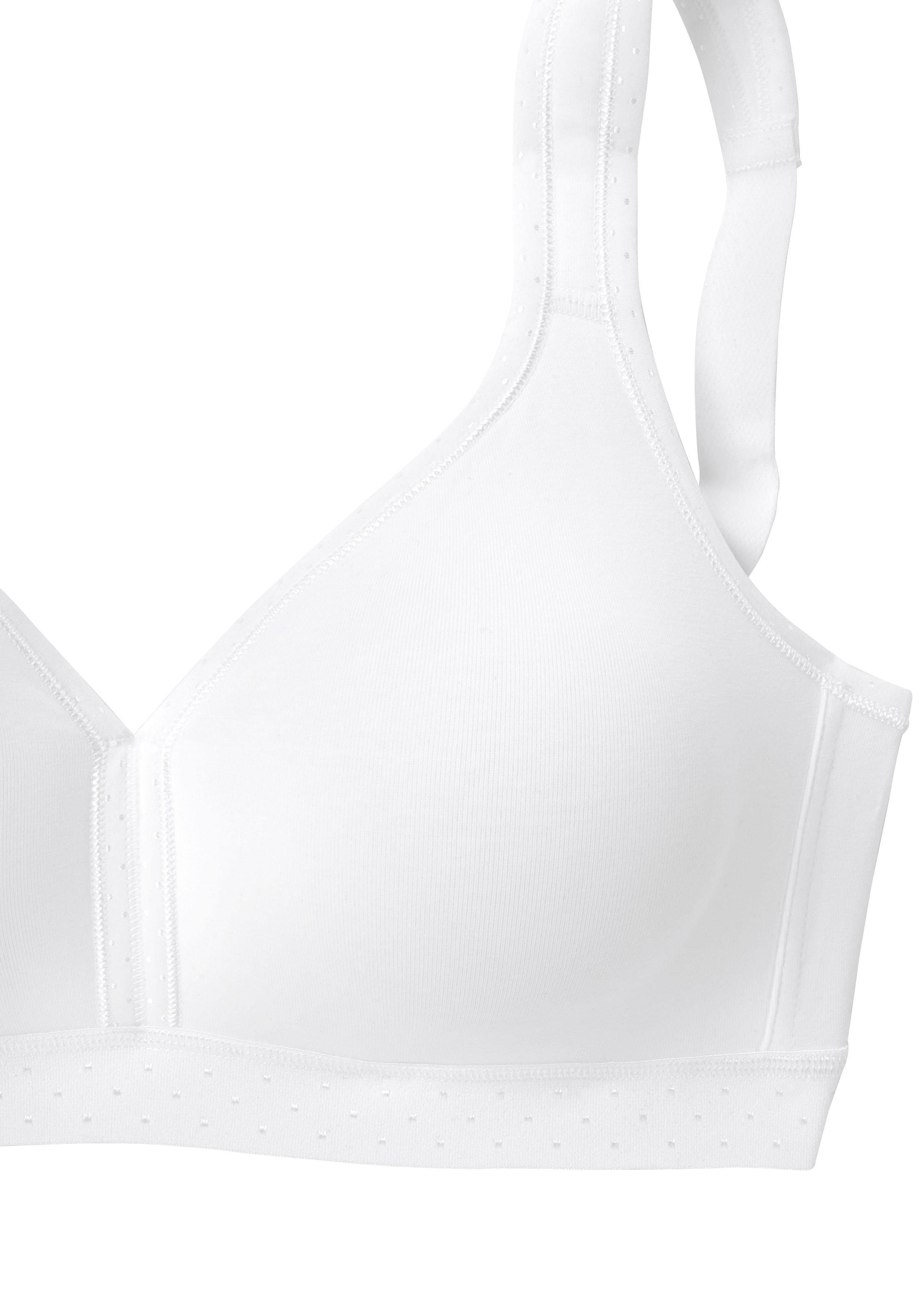 petite fleur by Lascana Entlastungs-BH, BH ohne Bügel, Baumwoll-BH, Soft-BH (Packung, 2 Stück) mit breiten Trägern, große Größen, bequemer BH – Bild 4 von 5