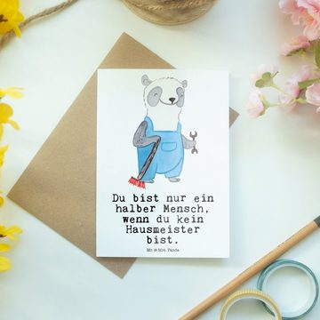 Mr. & Mrs. Panda Grußkarte Hausmeister Herz - Weiß - Geschenk, Danke, Hochzeitskarte, Abschied, Hochwertiger Karton
