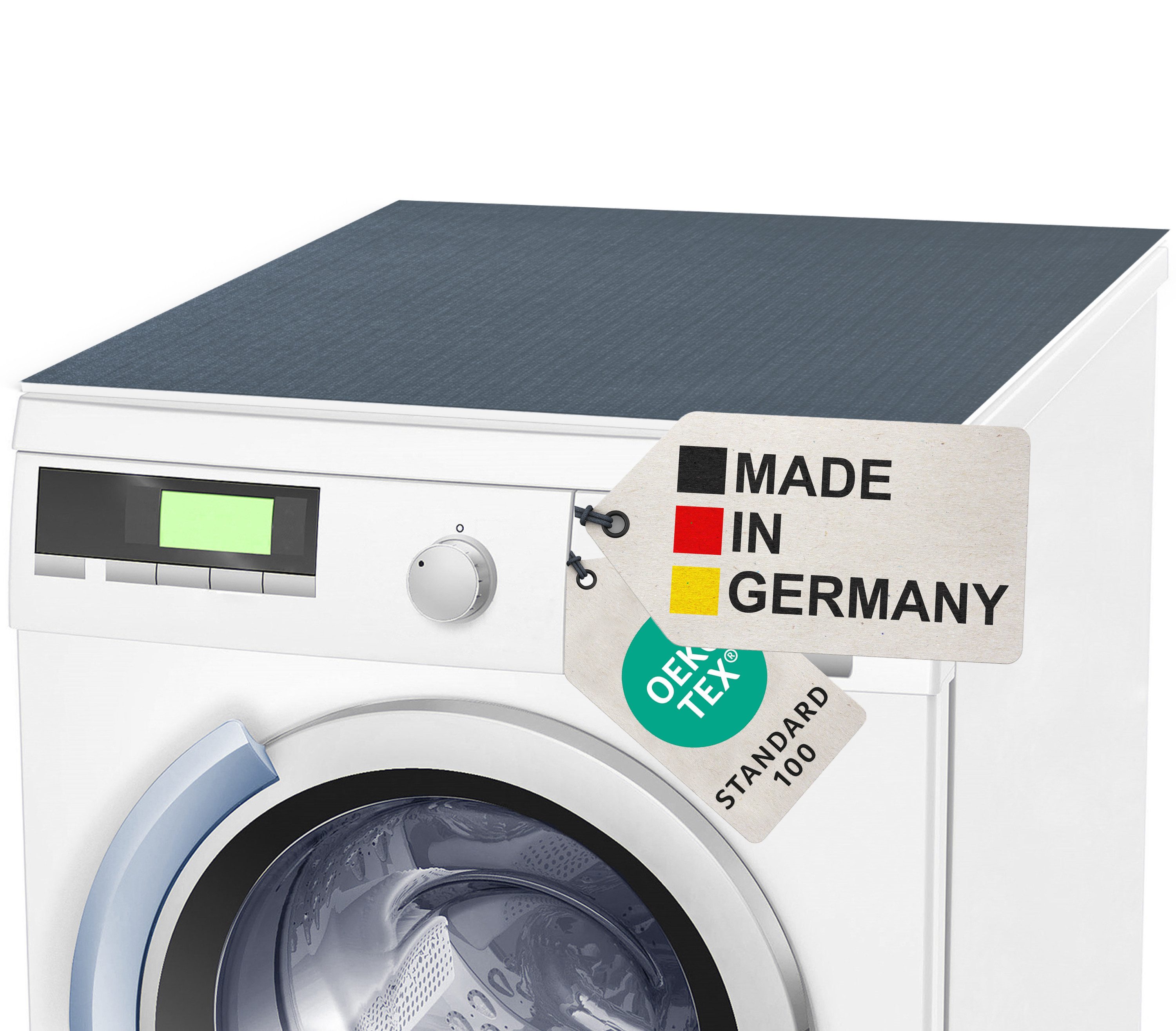 BAUHELD Antirutschmatte Waschmaschine [Made in Germany], 60x60 cm, Waschmaschinenauflage mit Vinyl-Beschichtung, Als Waschmaschinenbezug, Waschmaschinenabdeckung, Auch für Trockner