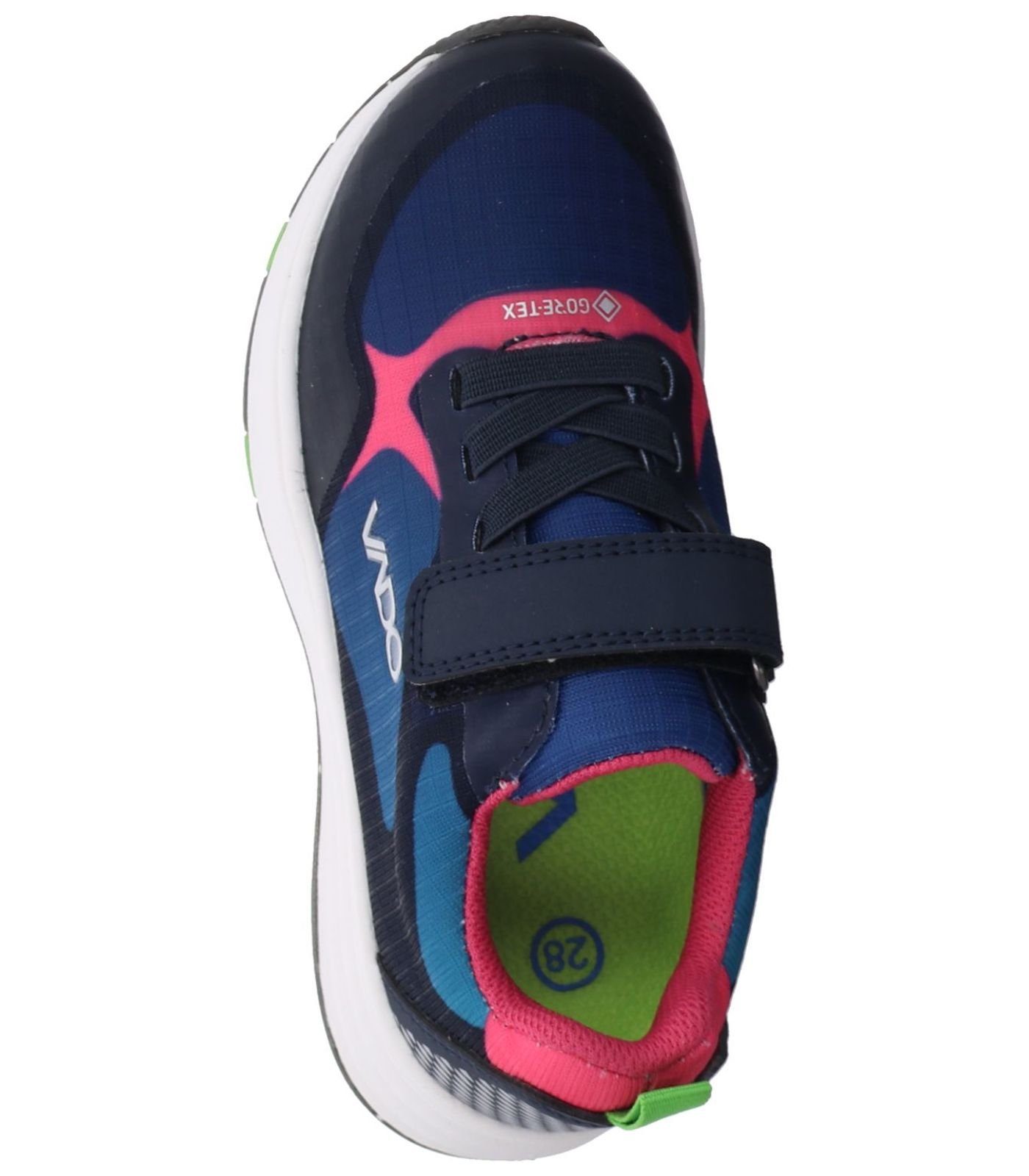 Klettschuh Pink Vado Textil Sneaker Blau