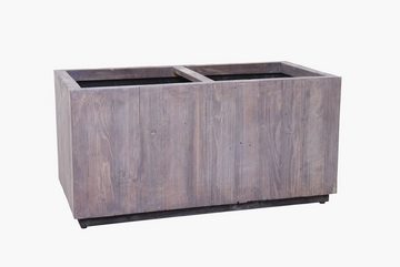 VIVANNO Pflanzkübel Pflanzkübel Pflanztrog Recycling Holz "Maxi", Antik Weiß - 81x41,5x40