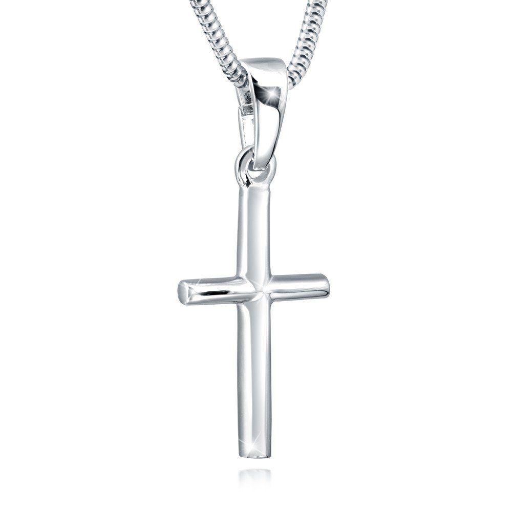 rhodiniert Materia Kreuzanhänger Kreuz Sterling Silber, Dezentes KA-319, 925
