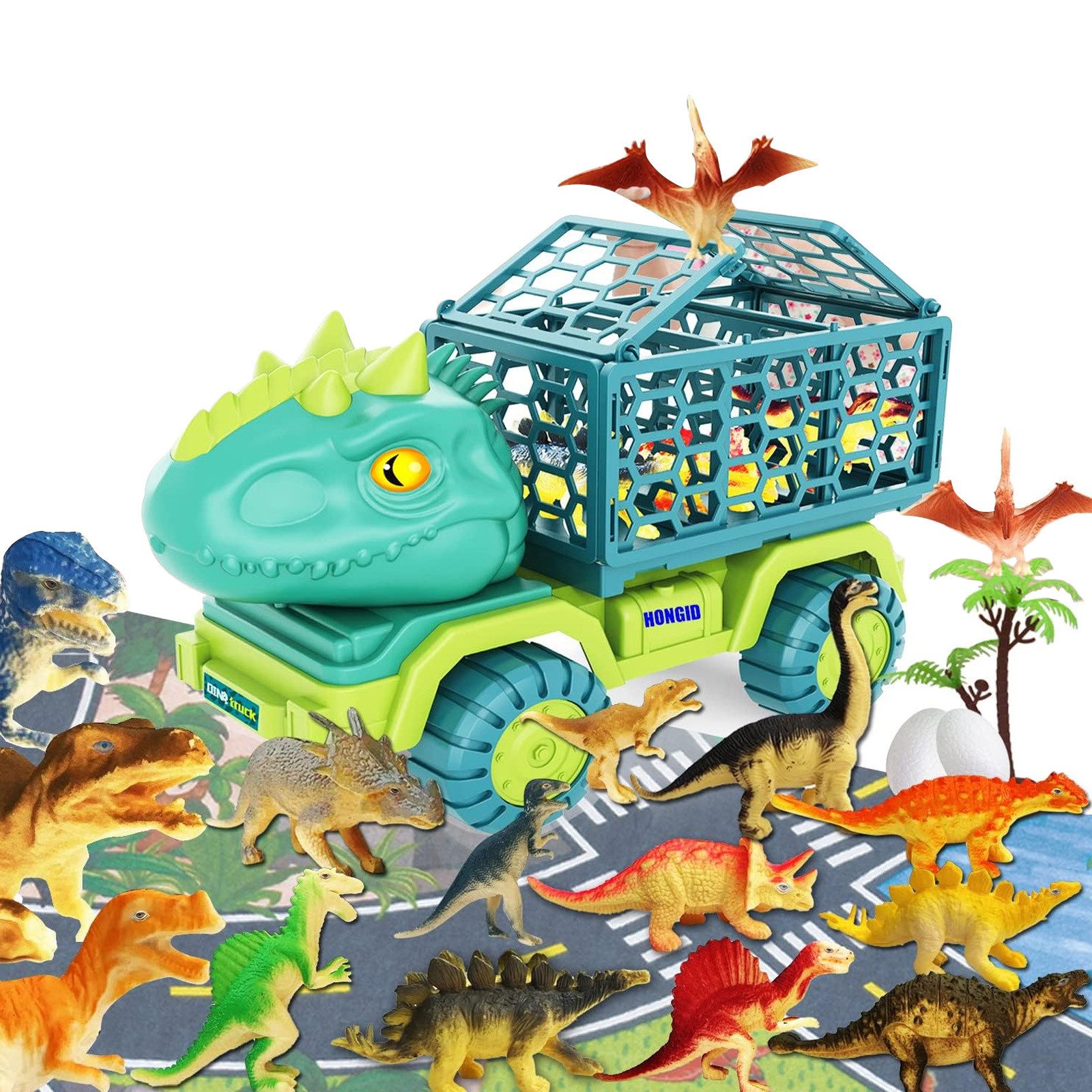 REDOM Spielzeug-Transporter Dino Truck Dinosaurier Spielset, (Triceratops D günstig online kaufen