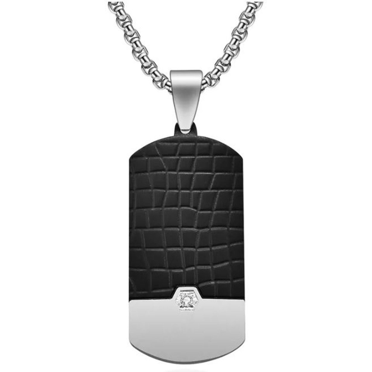 KARMA Kette mit Anhänger Herren Halskette Edelstahl Schwarz Silber Kette mi günstig online kaufen