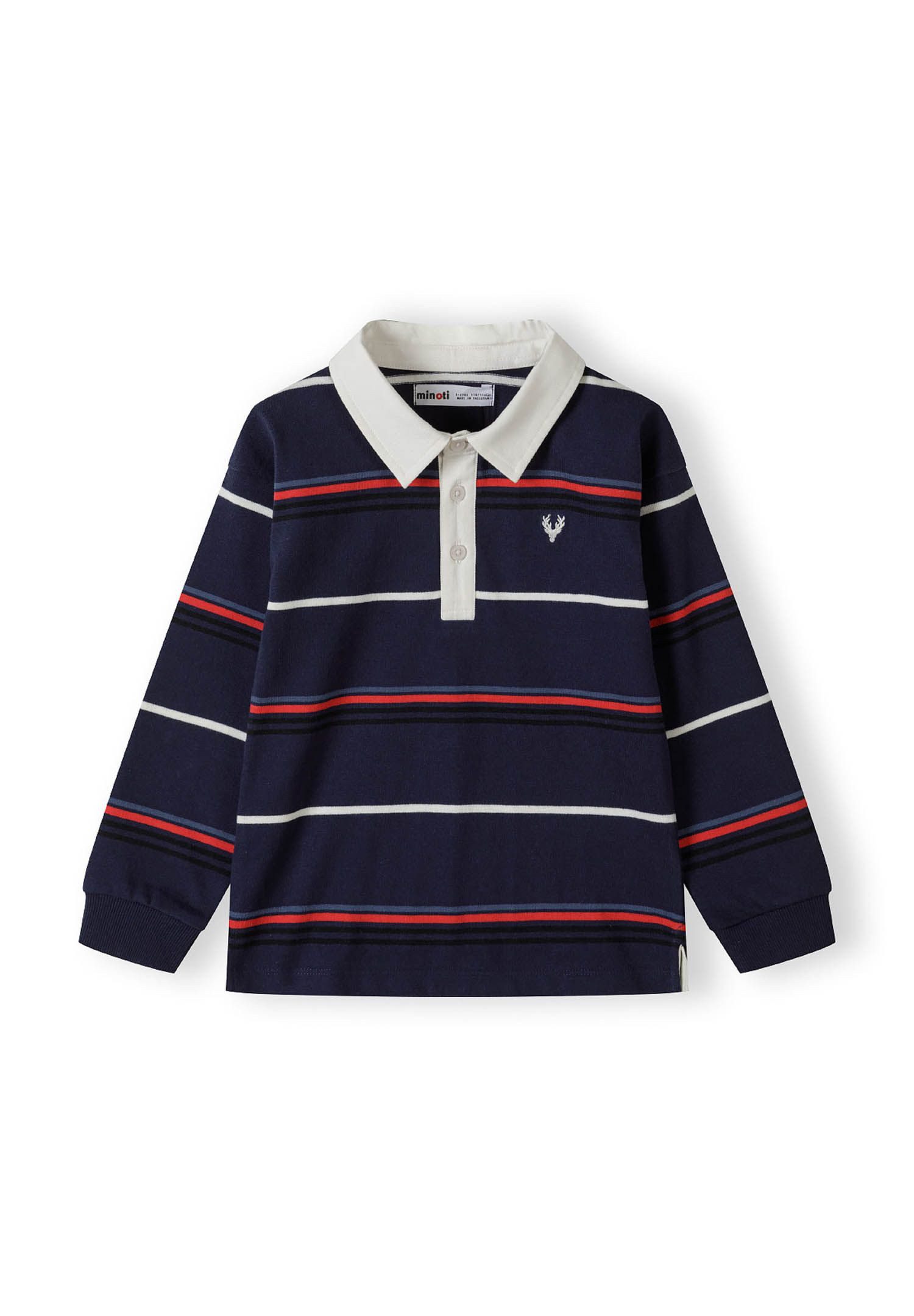 MINOTI Poloshirt Gestreiftes Langarmshirt mit Kragen und Stickerei (2y-14y) günstig online kaufen