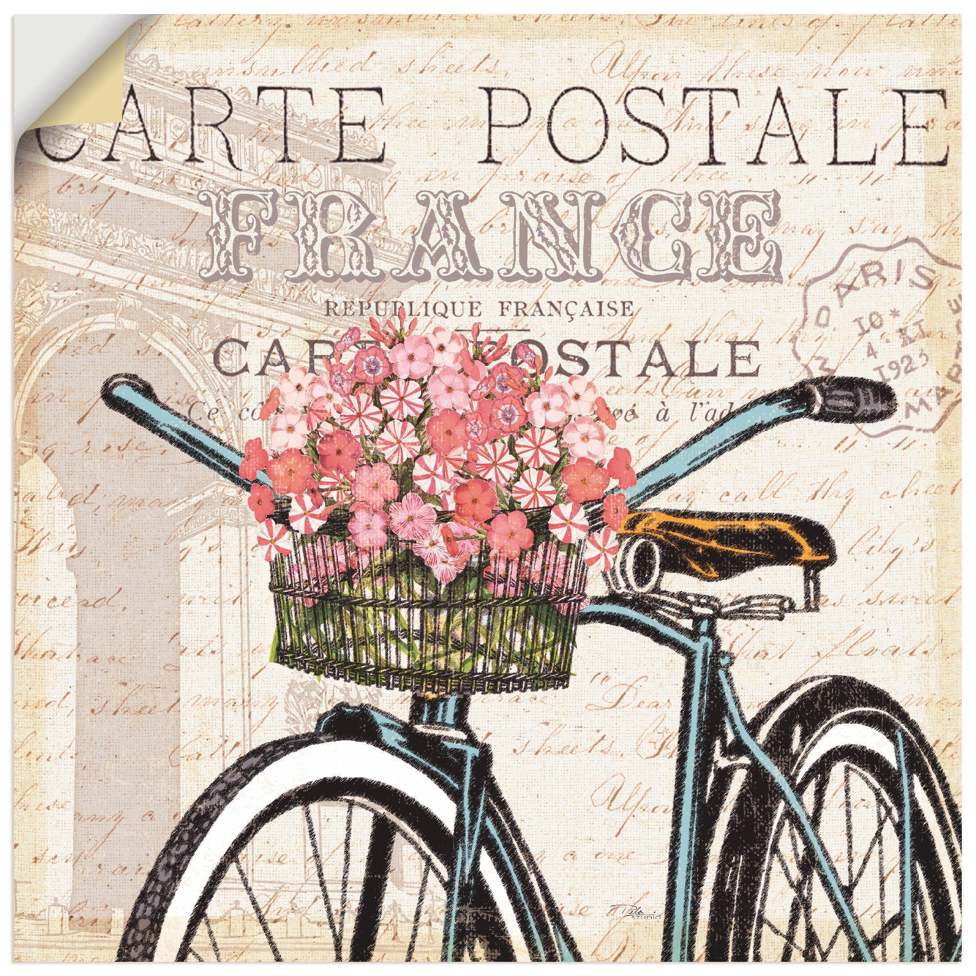 Artland Wandbild Paris Fahrt II, Fahrräder (1 St), als Leinwandbild, Wandaufkleber oder Poster in versch. Größen | Poster