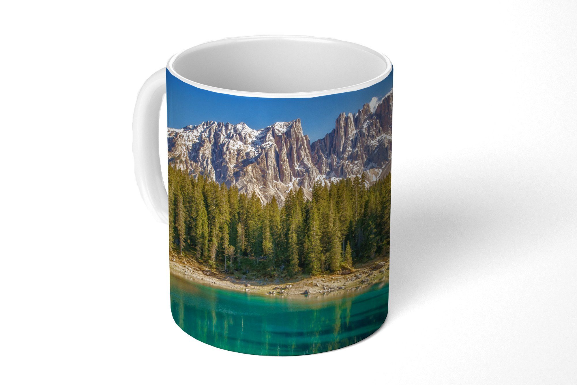 Tasse Keramik, Teetasse, MuchoWow Kaffeetassen, Teetasse, - Strand, Geschenk - Wald Berg Becher,