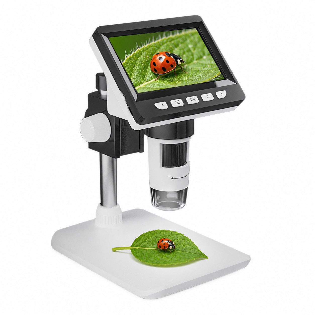 ANYSUN Mikroskop für Kinder 4,3 Zoll 1080P LCD Digitalmikroskop (50x-1000x, Kindermikroskop IPS-Display USB Mikroskope mit LED Licht, PC-Ansicht)