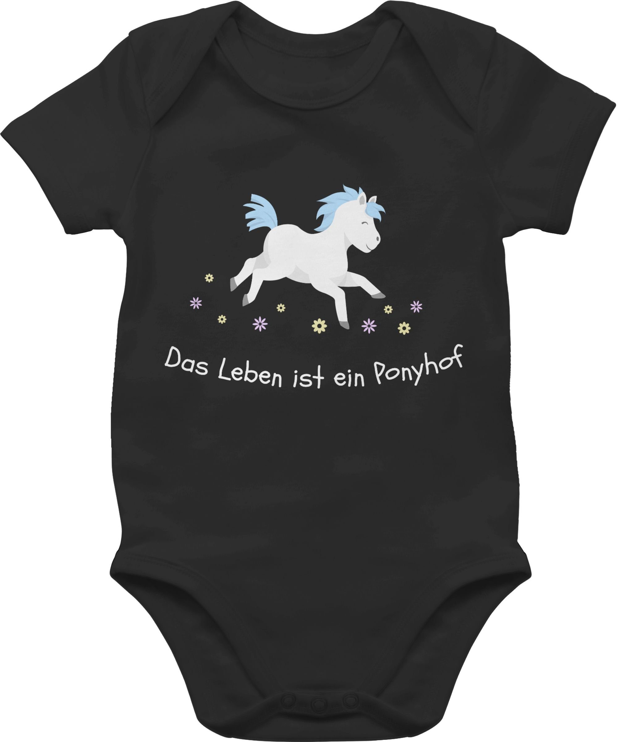 Shirtracer Shirtbody Das Leben ist ein Ponyhof Pferd 3 Schwarz