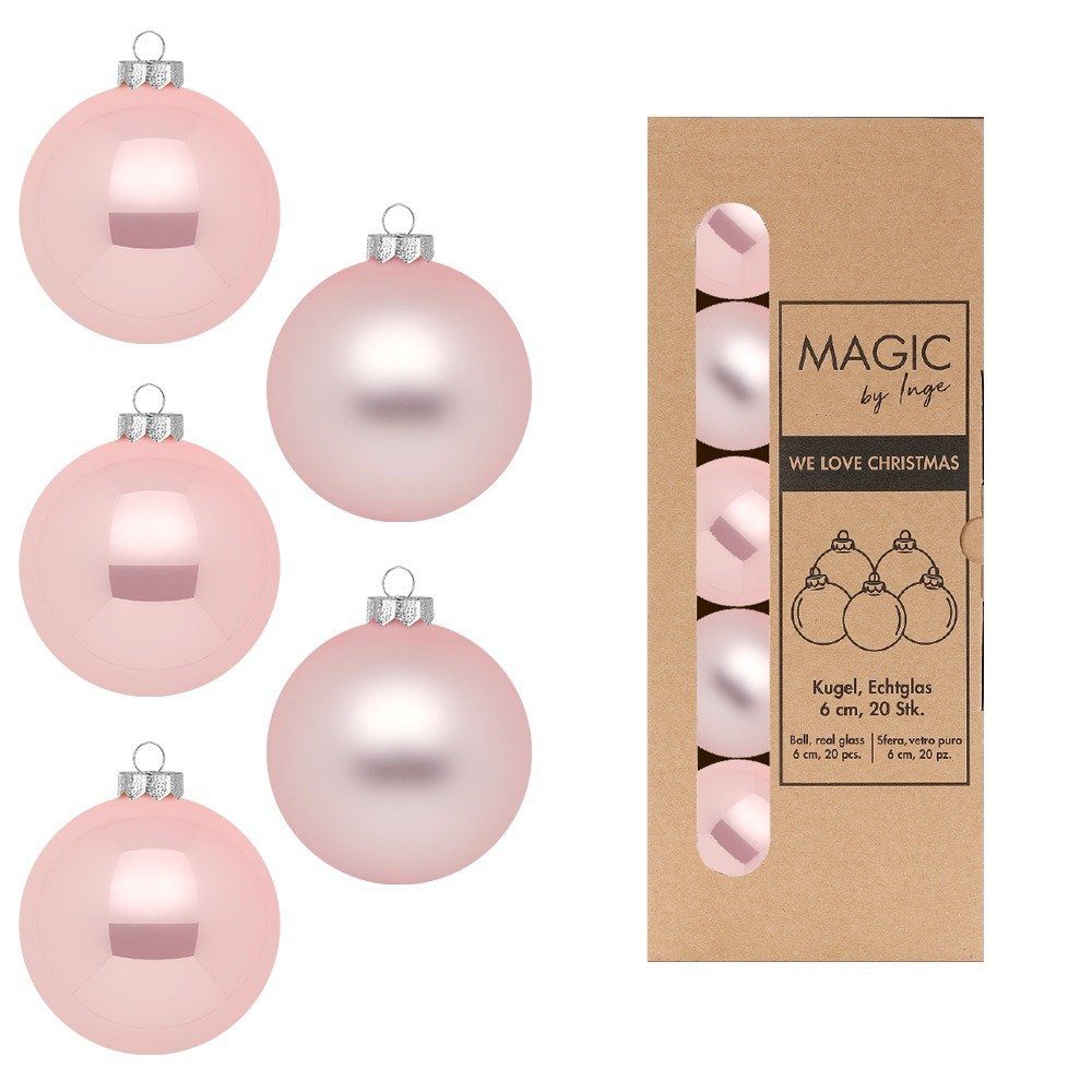 MAGIC by Inge Weihnachtsbaumkugel, Weihnachtskugeln Glas 6cm Lovely Magnolia 20 Stück