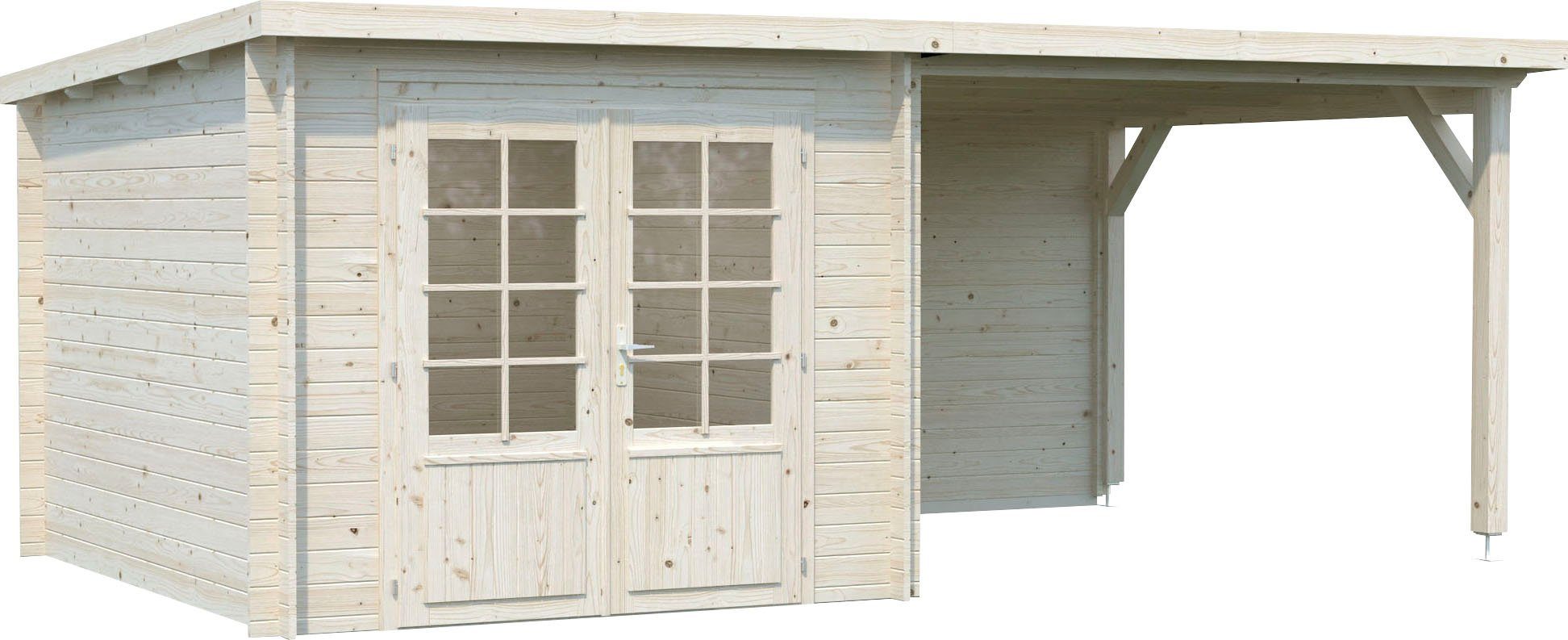 Palmako Gartenhaus Ella, BxT: 554x340 cm, (Set), 6,9+8,2 m², mit Anbaudach
