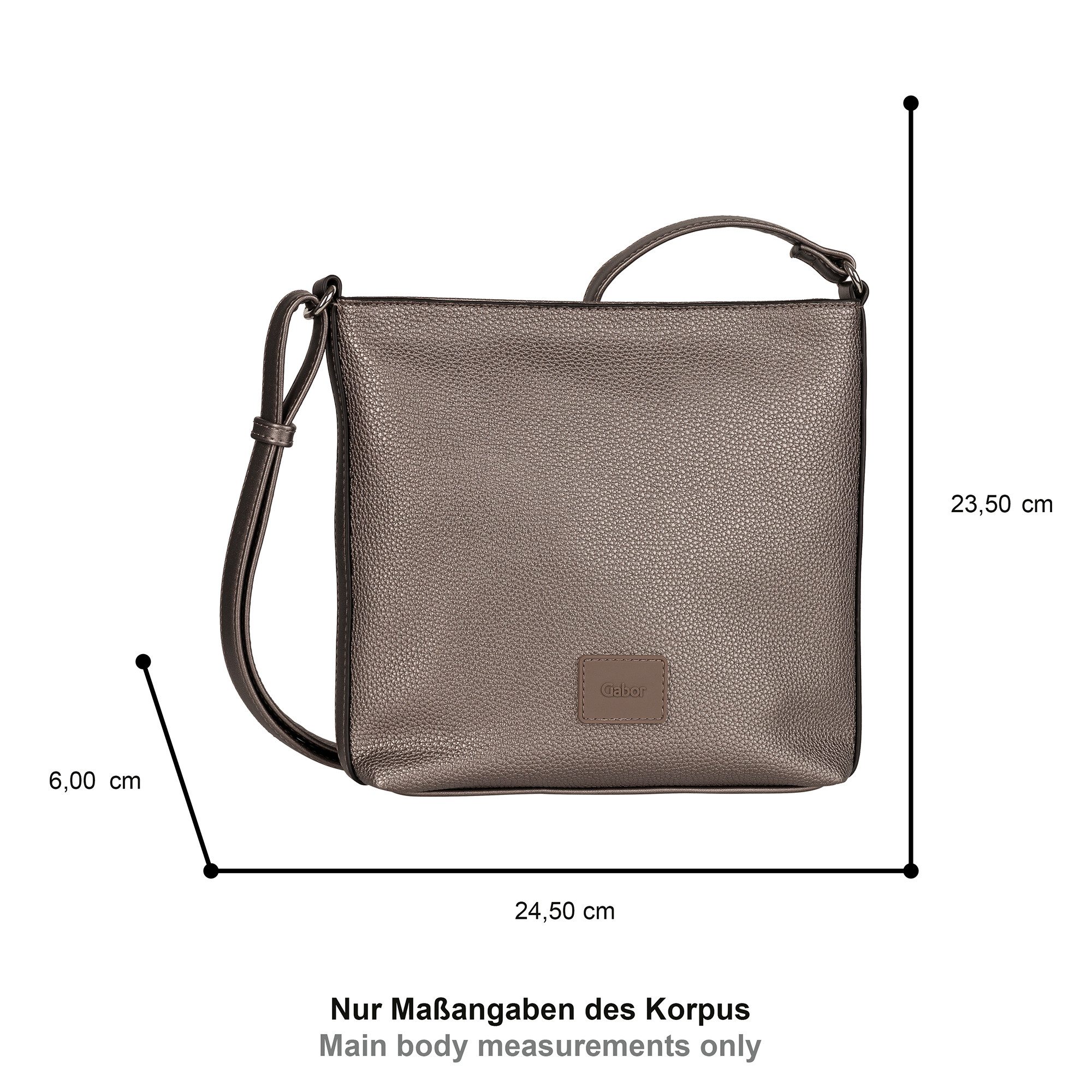 Gabor Umhängetasche Elfie, Damen Schultertasche, Handtasche mit Logo-Aufnäher