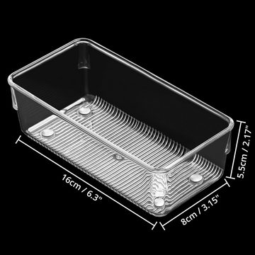 Kurtzy Aufbewahrungsbox Transparente Aufbewahrungsbox - 16 cm Länge - optimale Organisation, Kühlschrank Aufbewahrungsbox - 16 cm lang - Transparenter Behälter